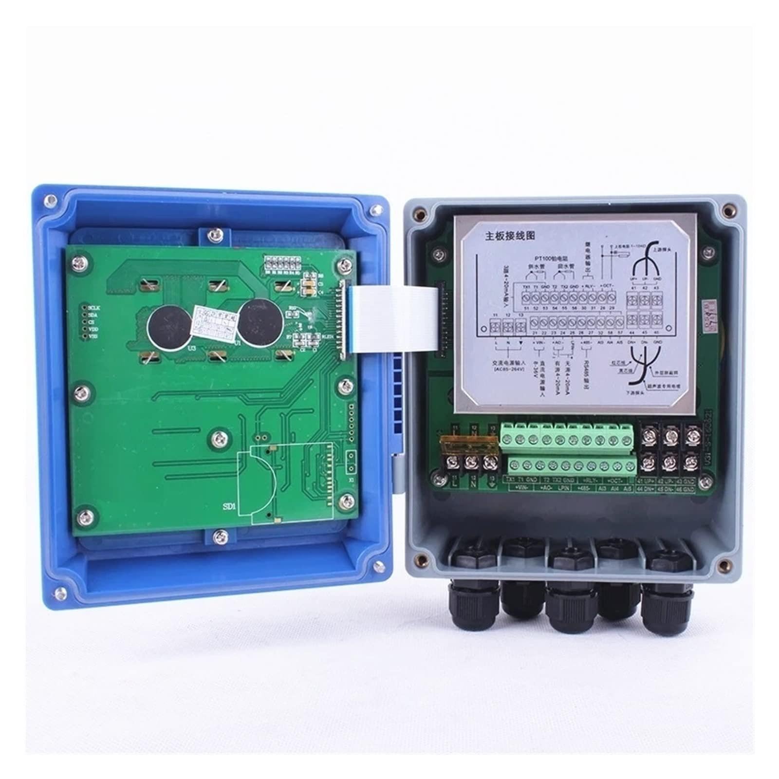 Medidor de flujo ultrasónico para control de agua líquida, medidor de flujo con pantalla LCD con transductores de abrazadera DN15-6000 mm para una medición precisa del caudal
