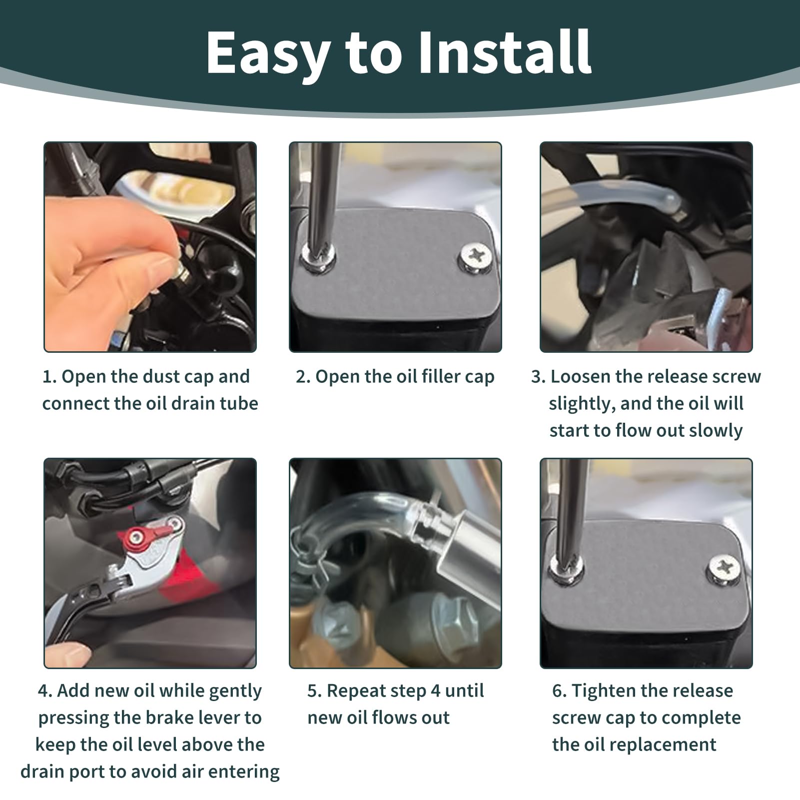 Kit de Herramientas de Purgador Frenos Coche Hidráulicos con Manguera de Goma y Valvula Unidireccional Antirretorno Frenos, Conector para Sistema Freno Embrague, Compatible con Motocicletas, Coches