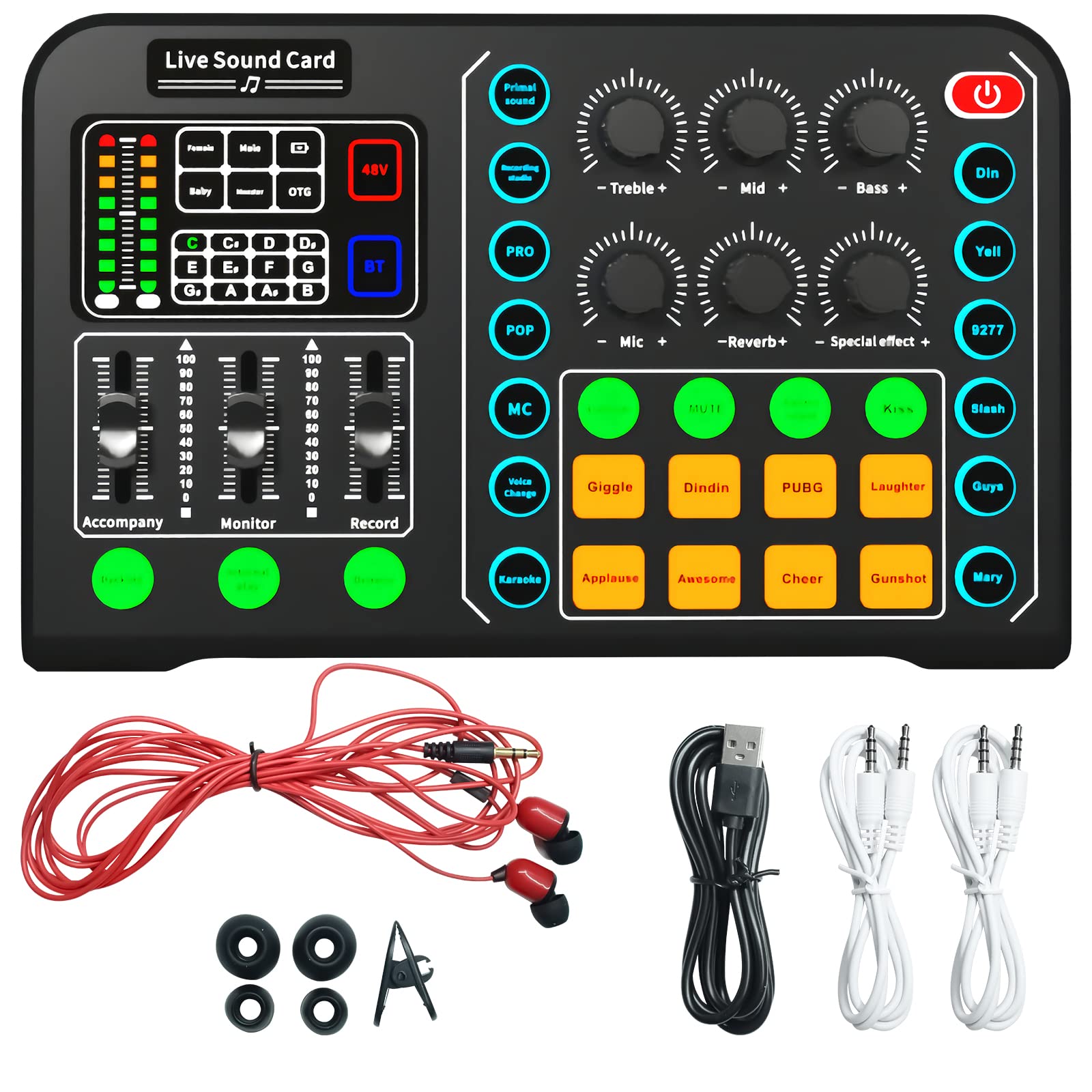 Buy OneNine Audio Mixer, Professional Live Sound Card Studio Record