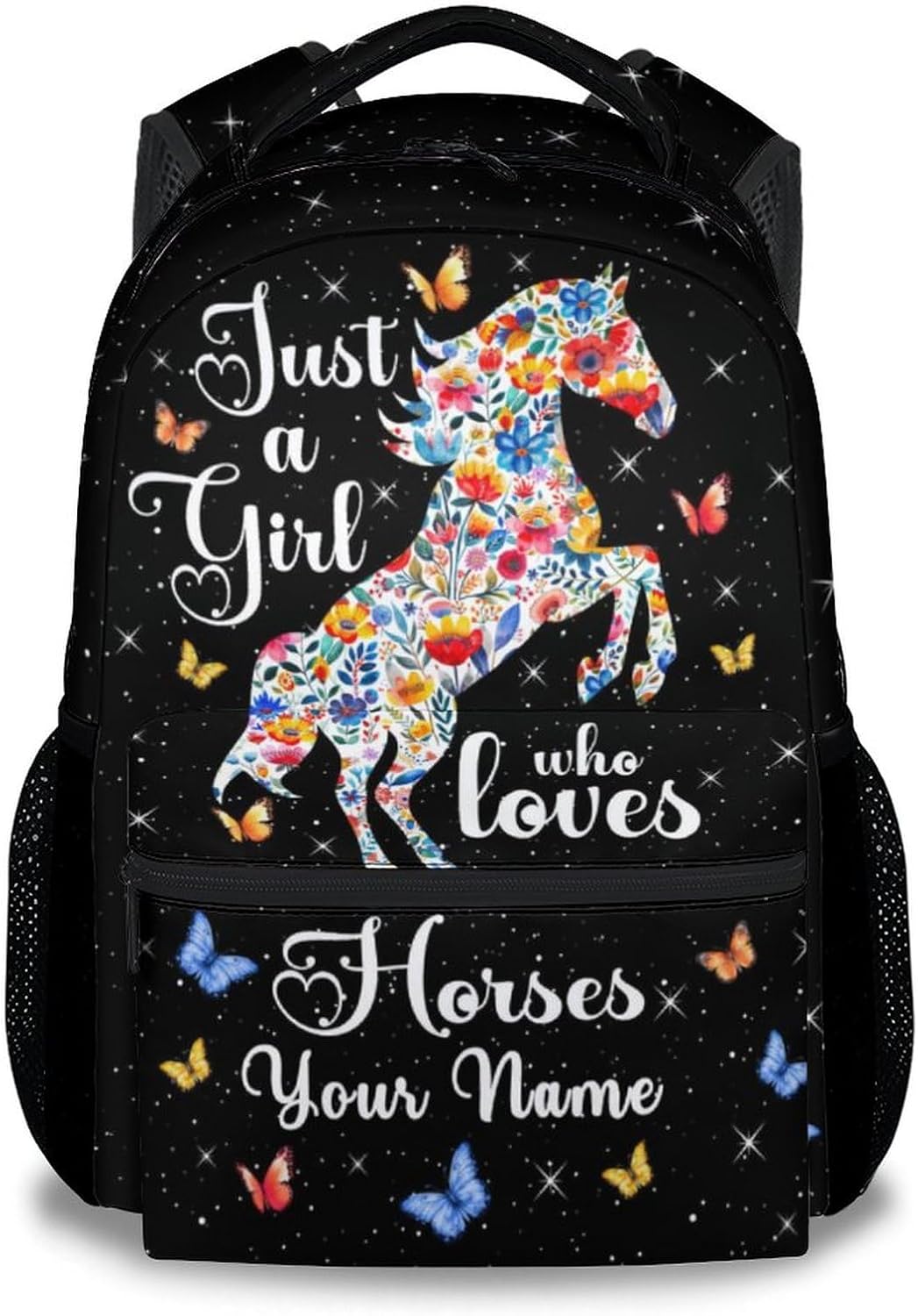 Personalized School Backpack for Kids 4-6 - 17 Inch Horse Toddler Backpacks for Kids - Elementary Travel Bookbag for Girls