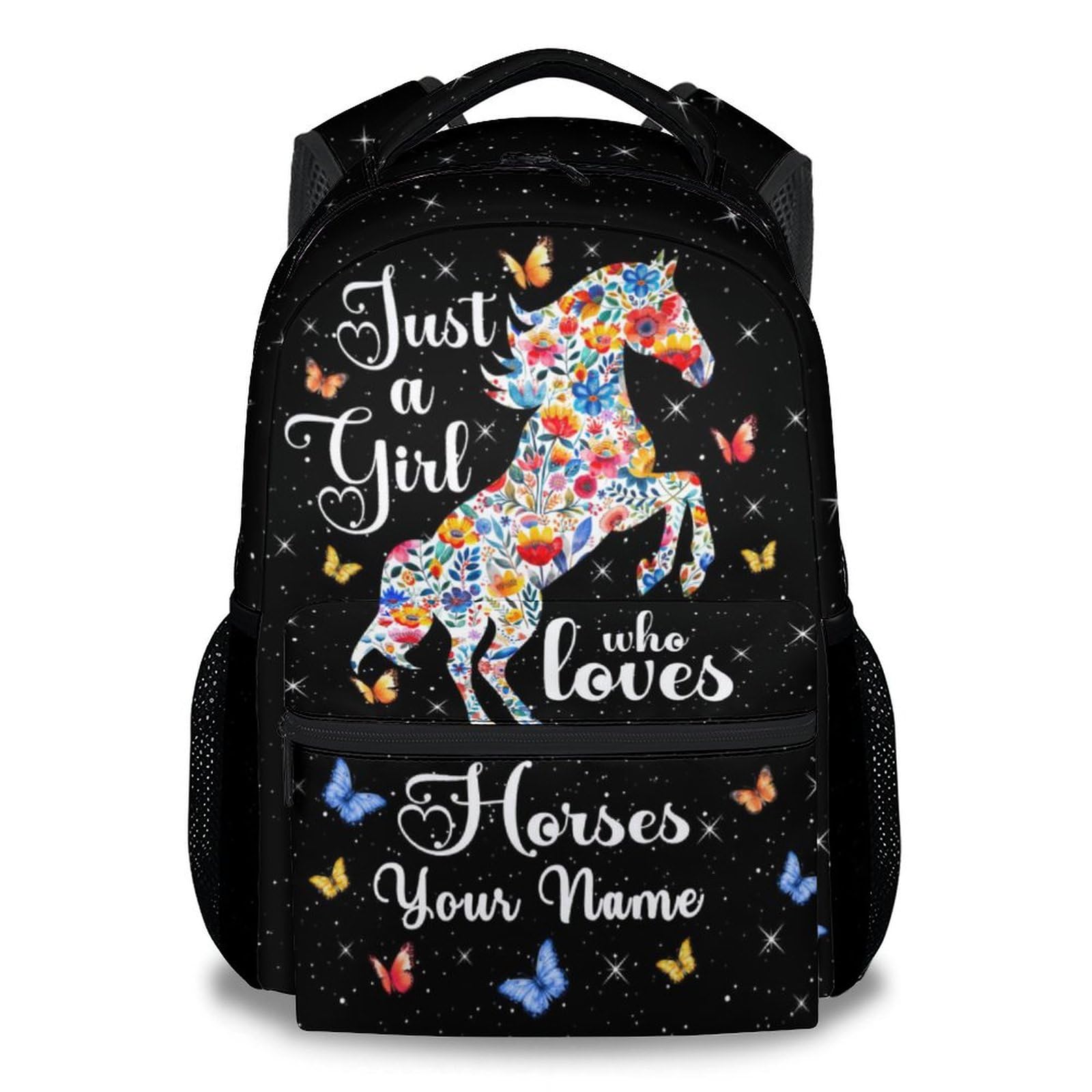 Personalized School Backpack for Kids 4-6 - 17 Inch Horse Toddler Backpacks for Kids - Elementary Travel Bookbag for Girls