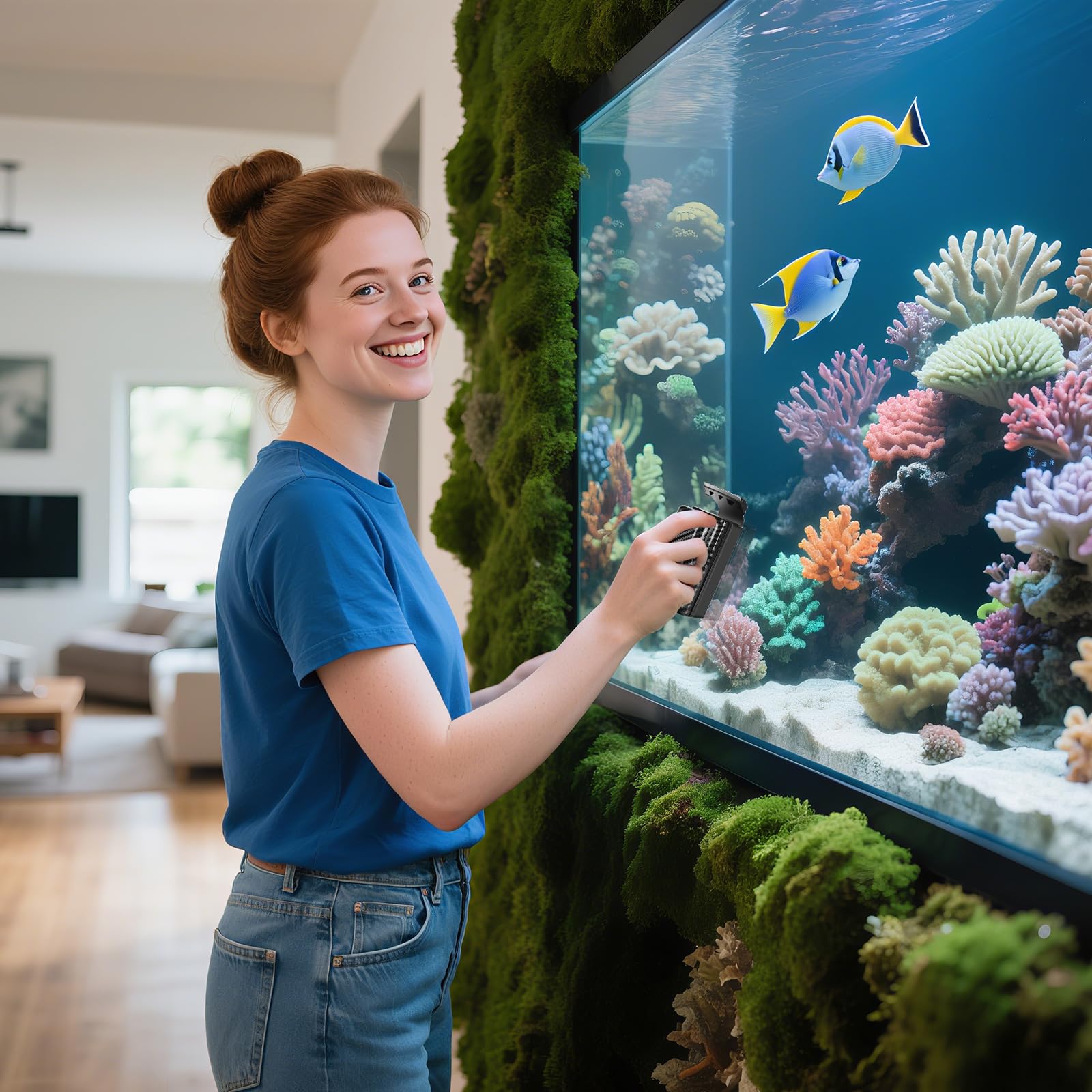 hygger Aquarium Scheibenreiniger Magnet, Aquarium Magnetbürste Scheiben Reinigungsmagnet mit 2 Schaber, Fish Tank Scheibenreiniger Algenmagnet bis Acryl Glasstärke, Schwimmendes Design (M(5-12mm))