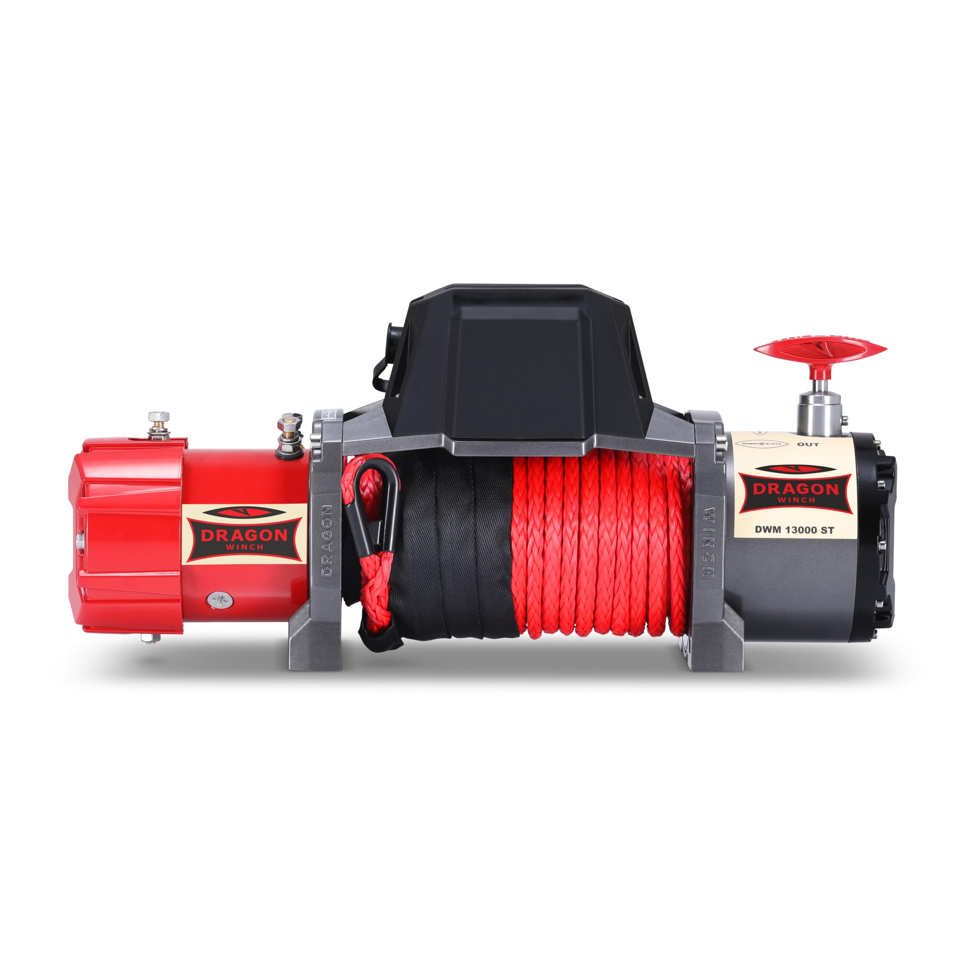 Dragon Winch Elektrische Seilwinde 12V Maverick mit Kühlkörper 13000 lbs / 5897 kg, mit Synthetikseil 20m für Abschleppwagen und Kommunalfahrzeuge Winde mit Funkfernbedienung + Zubehör | Wasserdicht