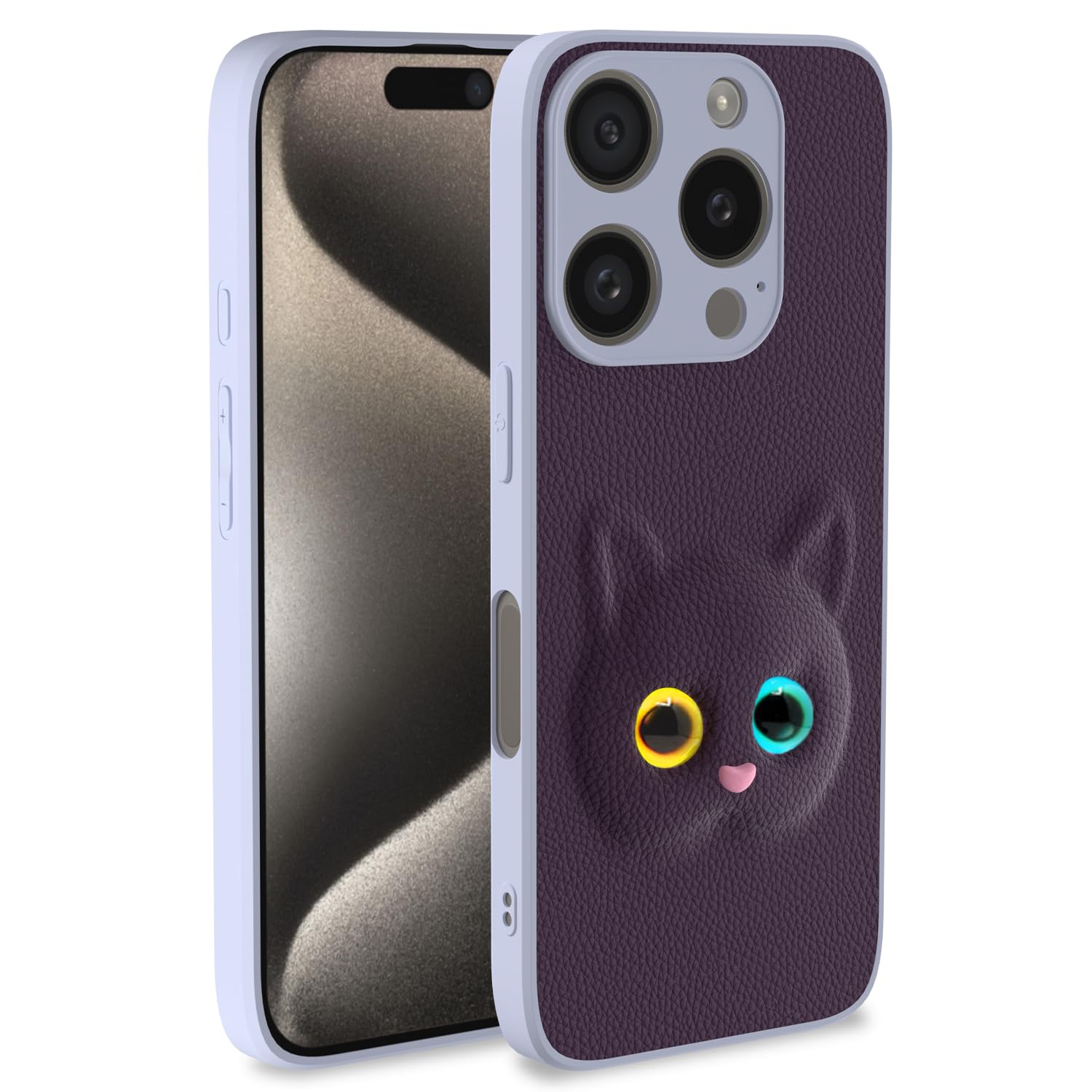 Pikkme Back Cover for Girls | Cute Cat Leather Finish | Soft TPU | Bumper Case for iPhone 16 Pro (Purple) (B0D9YFPNJT) Amazon Price History, Amazon Price Tracker