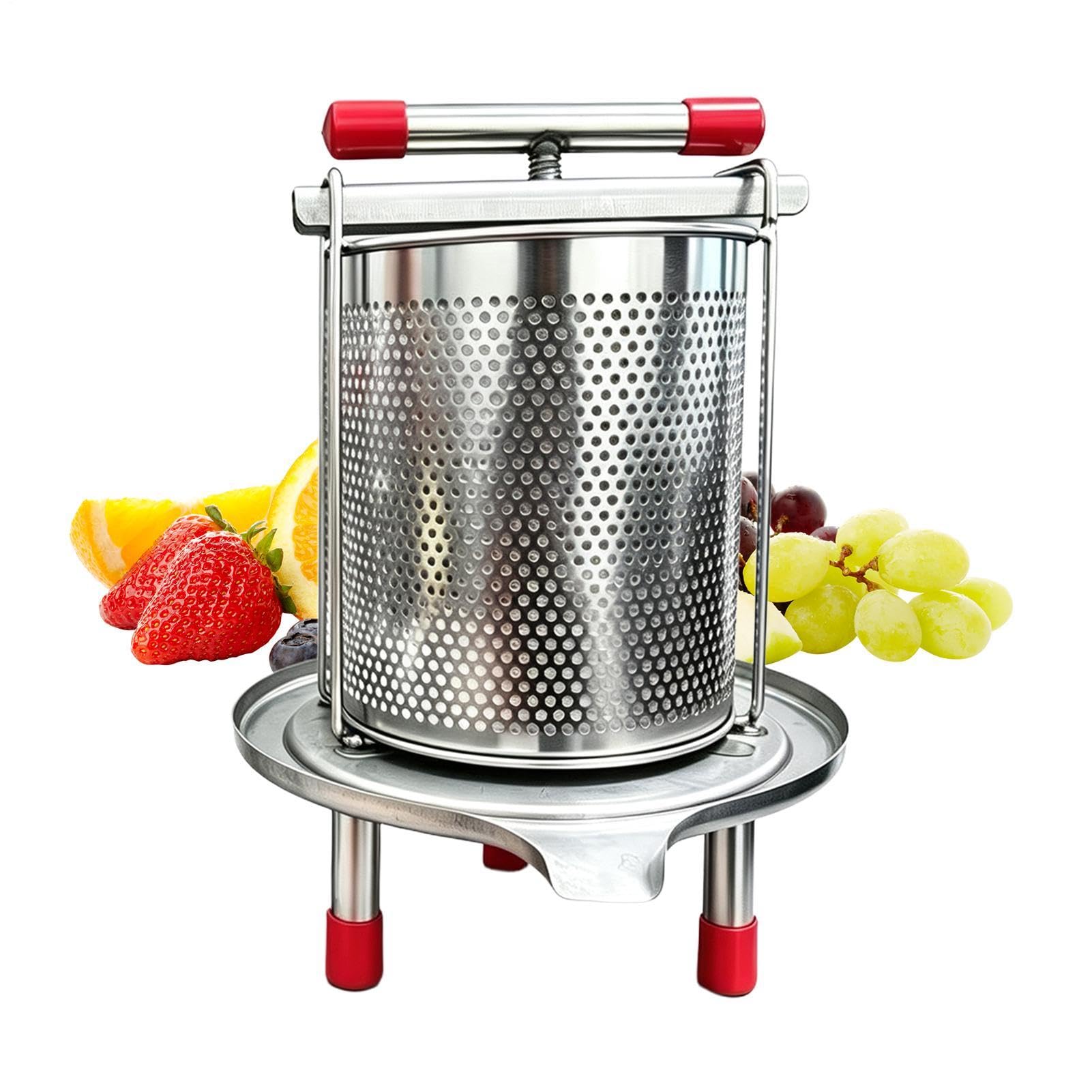 Gemüsepresse 2,8L mit T-Griff Manuelle Edelstahlpresse