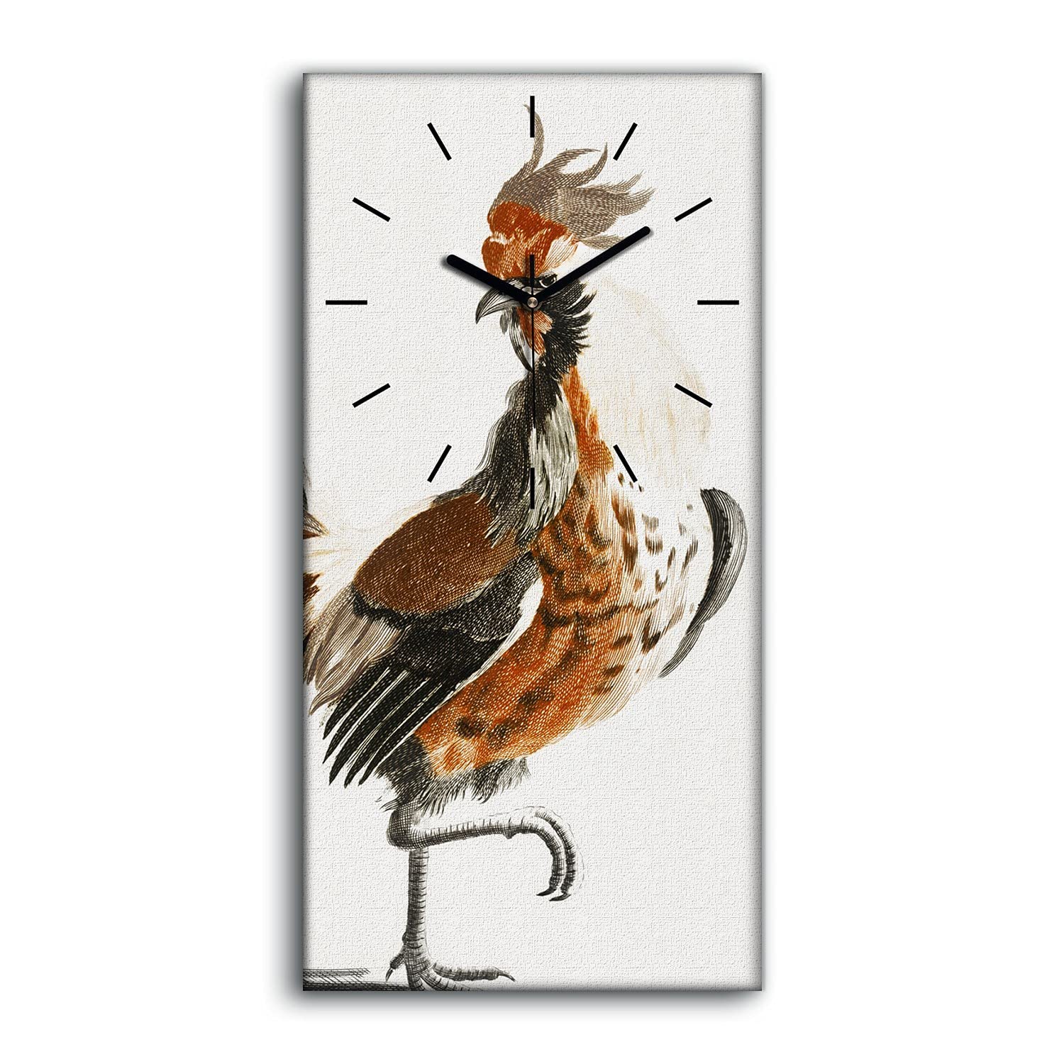 Horloge sur toile salon et chambre au motif oiseau et poulet design moderne