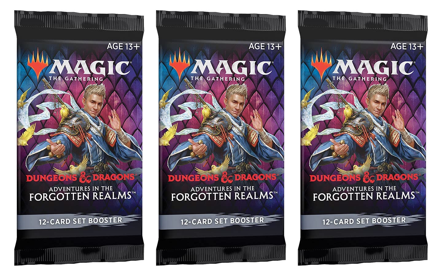 3 Packs Magic: The Gathering Set Booster Pack Lot MTG Adventures in The Forgotten Realms : Toys & Games