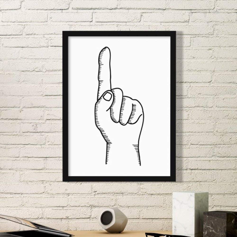 Cadre photo rectangle en bois up gesture noir le cadeau d'art idéal