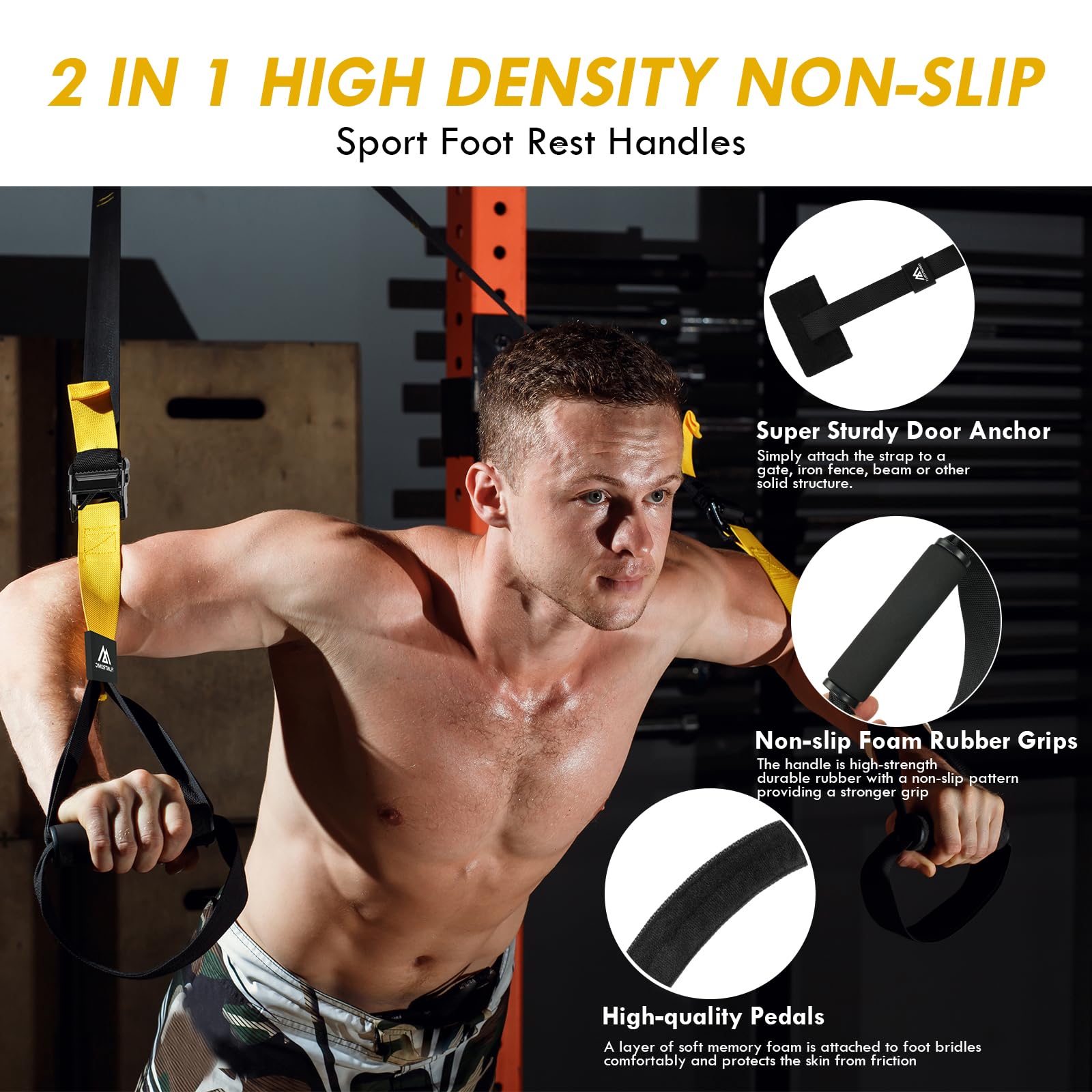 Flintronic Allenamento Sospensione Sling Trainer Set, Kit per Allenamento a Sospensione, Trx Fitness Da Casa, Sistema di Allenamento in Sospensione, Allenamento Sospensione per Palestra in Casa