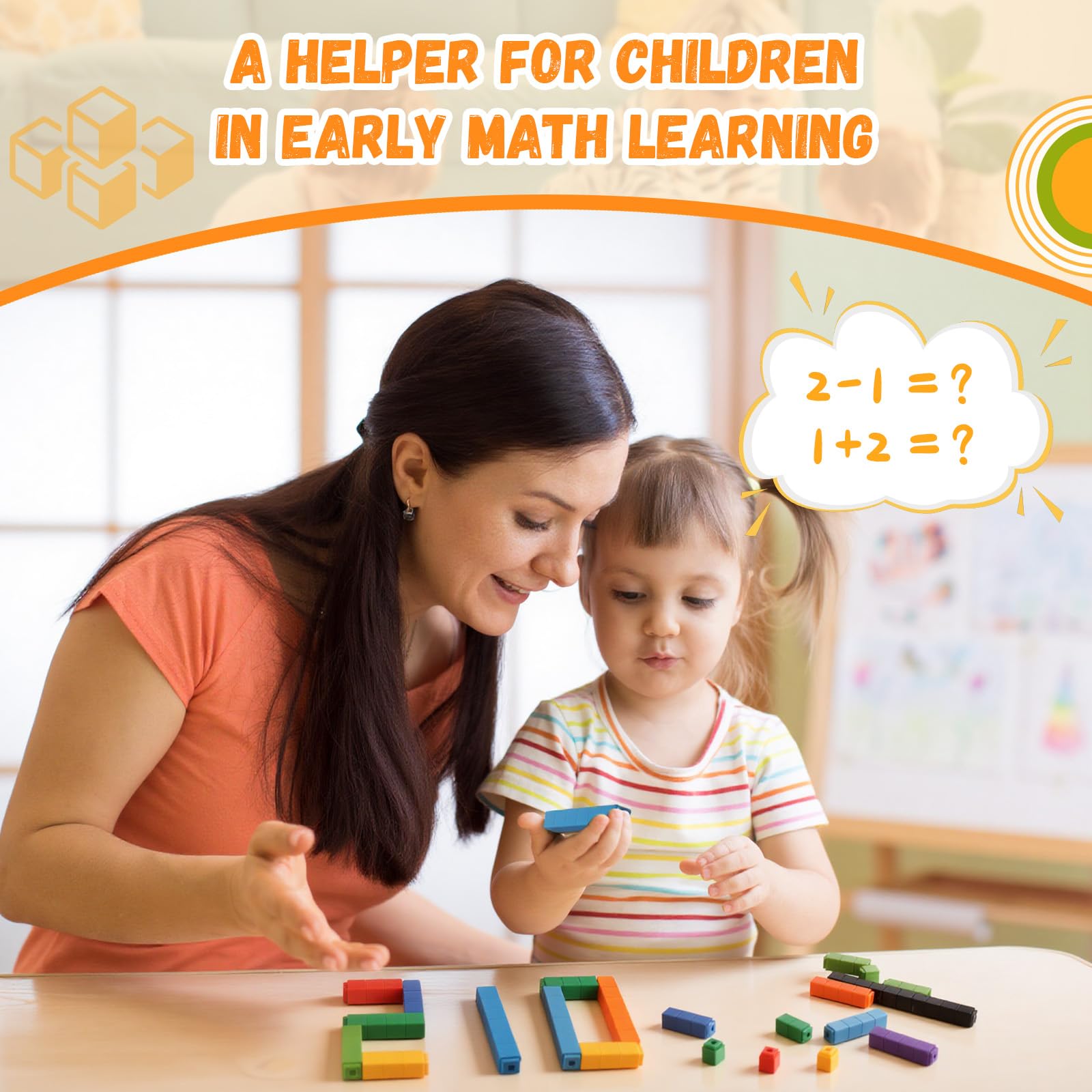 300 Pièces Cube Mathématiques, Blocs de Construction Math, Cubes a Empiler Calcul, Montessori Cube de Comptage Mathématiques Emboitables Numberblocks, Blocs de nombres pour Enfants (300pcs)