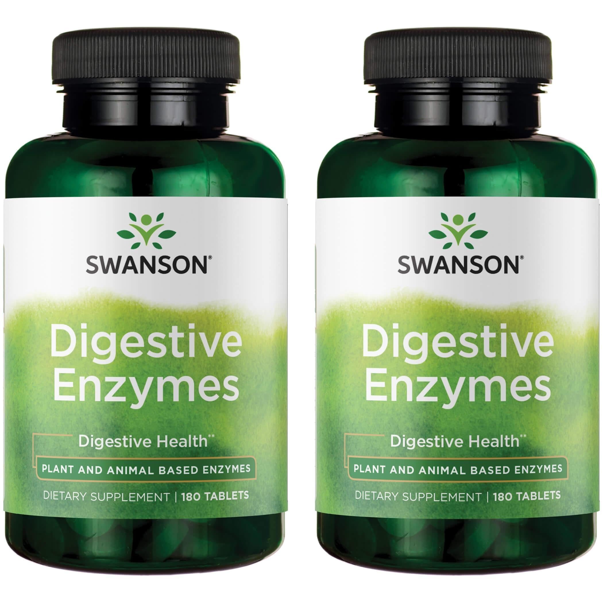 Swanson Digestive Enzymes Nutrient Absorption, 180 Tablets, 2 Pack 180 Count (Pack of 2)
