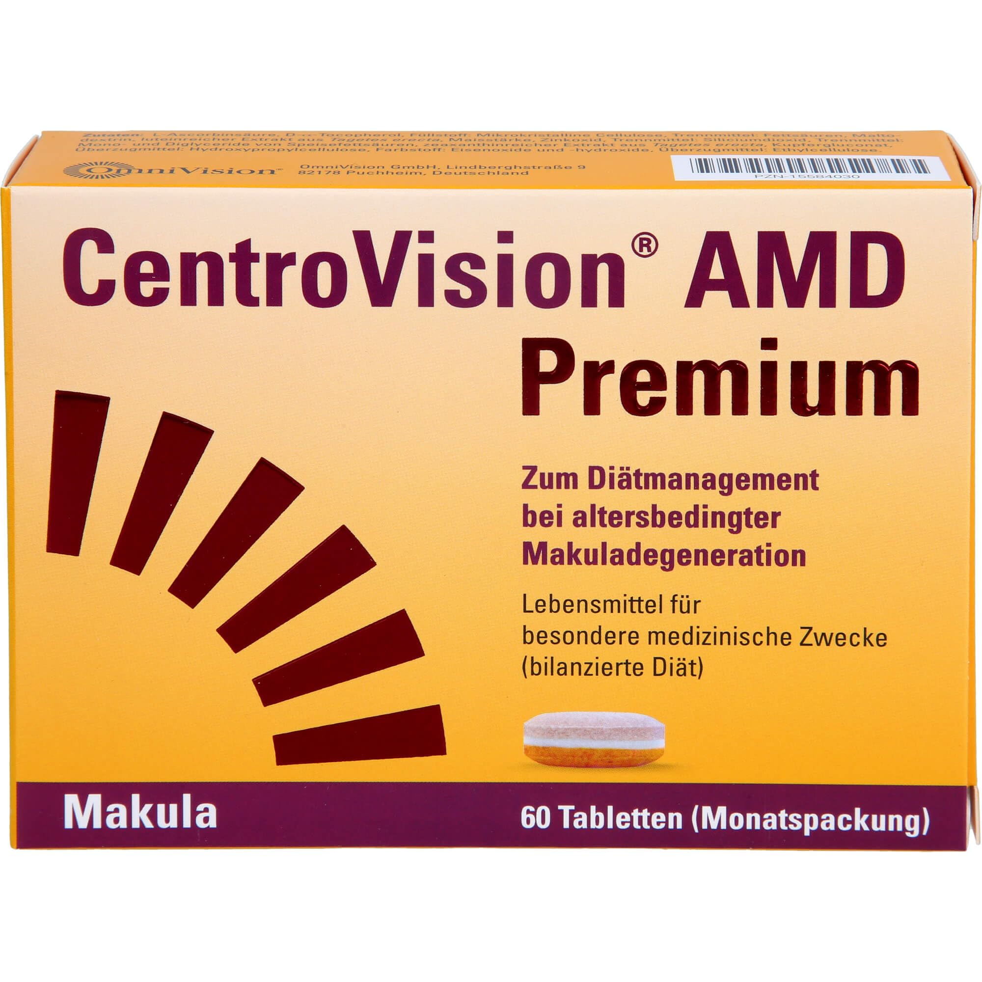 CentroVision AMD Premium – 3-Schichttablette für Diätmanagement bei AMD