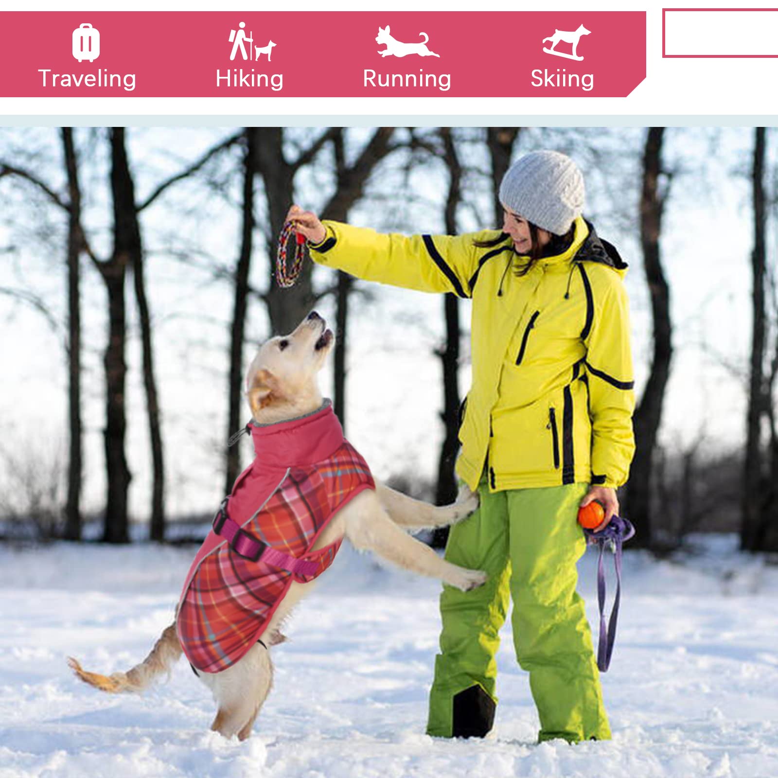 Ropa para Perros, Chaqueta para Perros, Abrigo para Perro Impermeable, Abrigos para Perros cálidos Chaquetas para Perros pequeñas Medianas y Grandes Chaleco para Nieve a Prueba de Viento