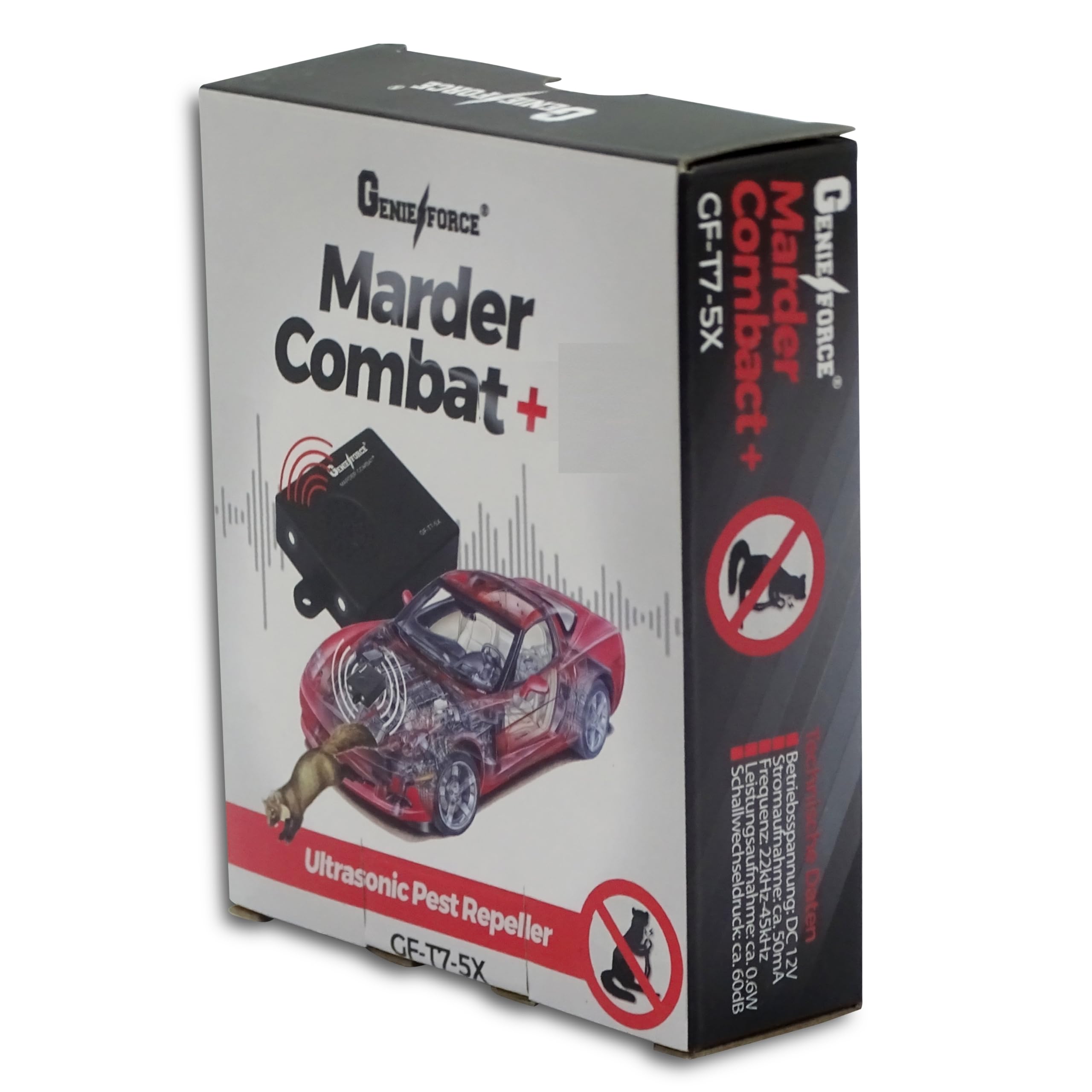 Genieforce [2 Set] Marder Combat+ Marderschutz, Marderschreck Ultraschallgerät, Marderabwehr fur Autos und Kraftfahrzeuge - GF-T7-5X