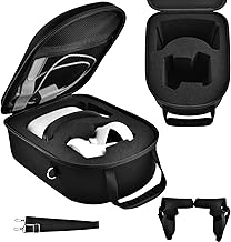 Carrying Case Compatible with Oculus Quest 2 Advanced All-in-One Virtual Reality Headset, Box for VR Gaming Headset & Touch Controllers, with 2 Touch Controller Grip Cover Accessories