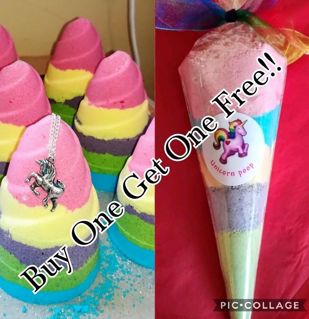 yourethebomb Unicorn Bath Bombs buy one get one free - plus free Necklace!