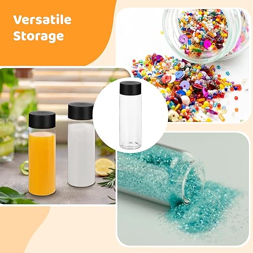 Miniatura 5 de 24 botellas de plástico para jugo, botellas sensoriales vacías transparentes con tapas, botellas de agua a prueba de fugas, recipientes de plástico