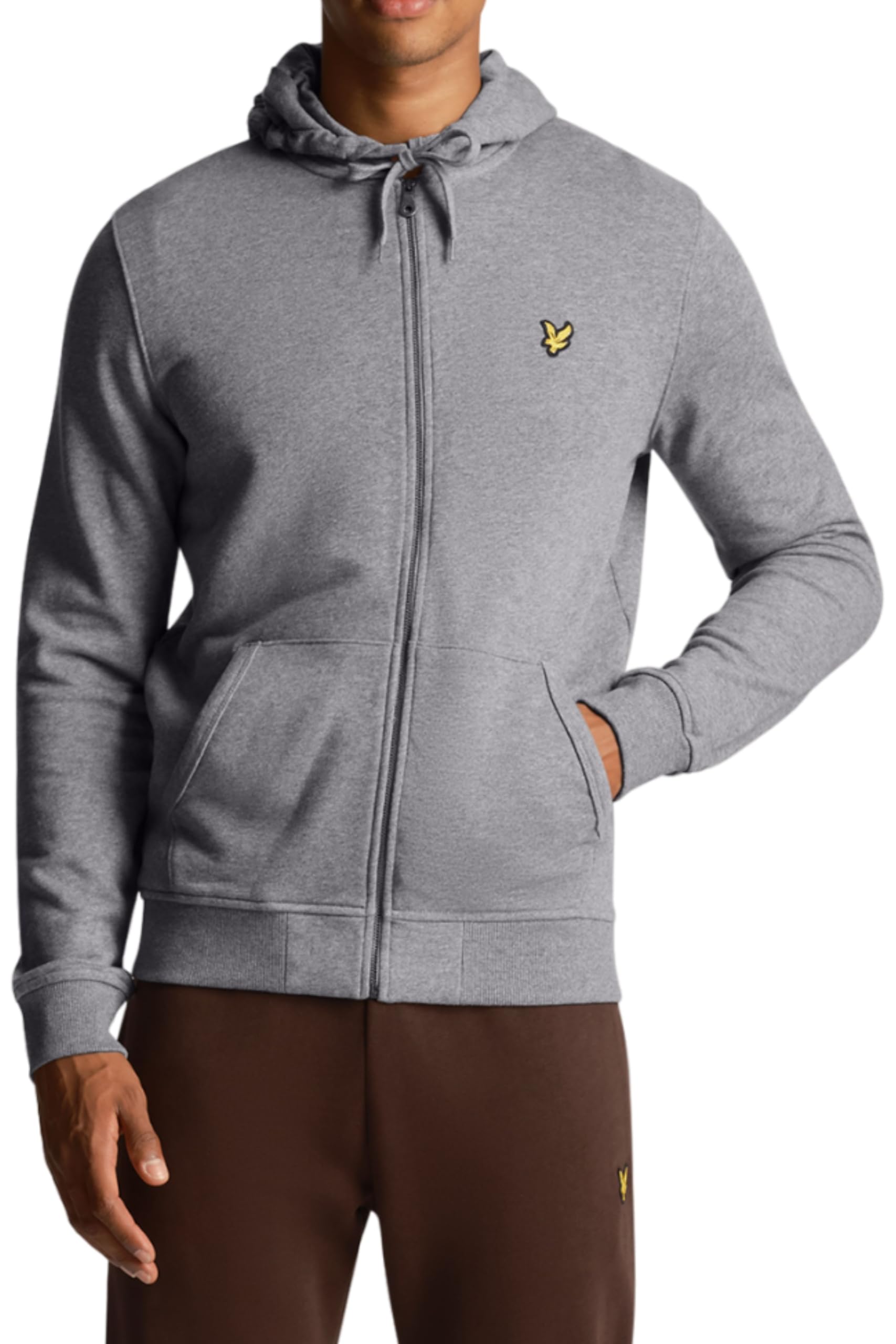 Lyle & Scott Men's Mid Grey Marl And Zip Through Hoodie Midgreymarl Xxl