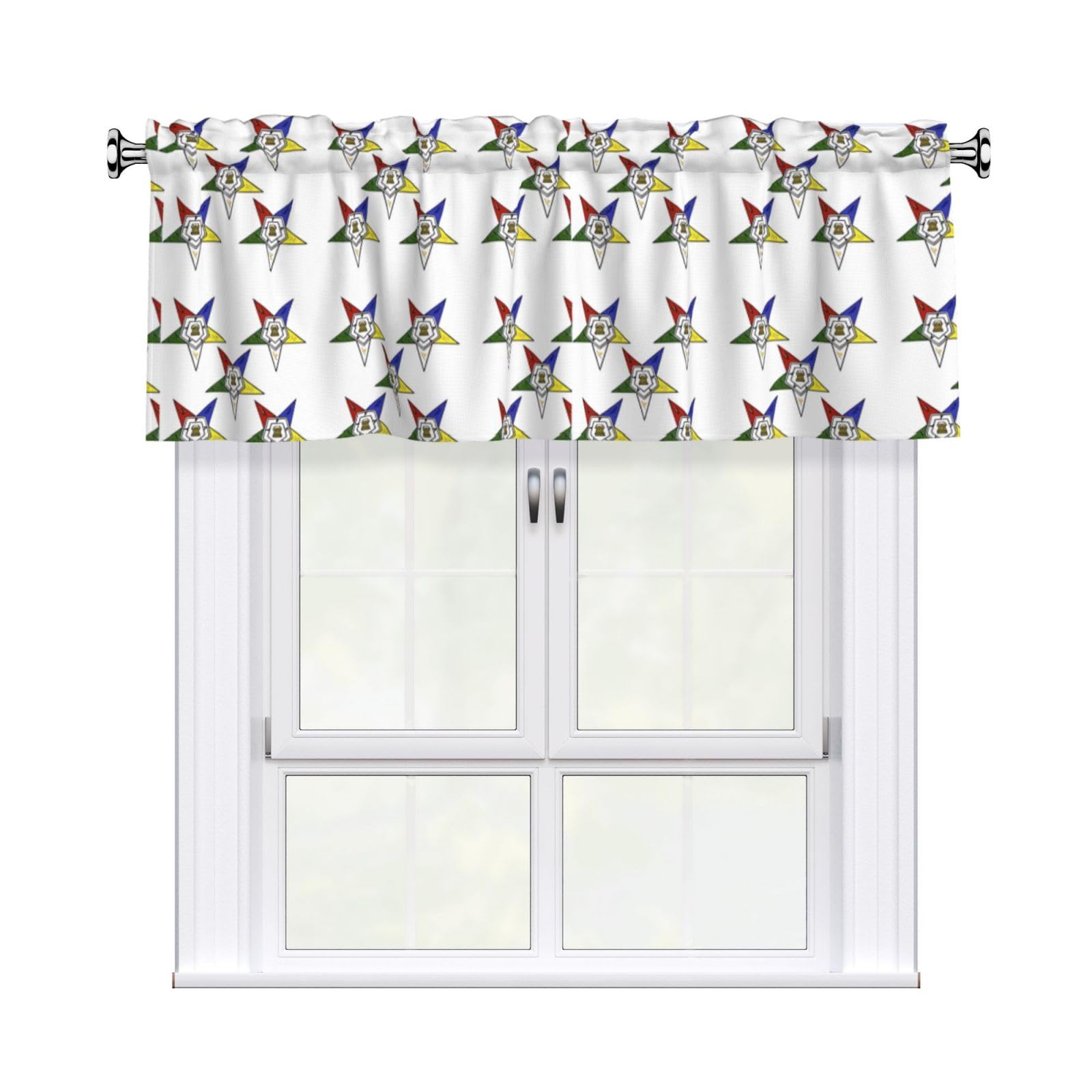 HJFCZH Stars Eastern Stars Prints Durable Window Layer – 54x18 Inch 100% Polyester Peach Skin Valance for Long-Lasting Style