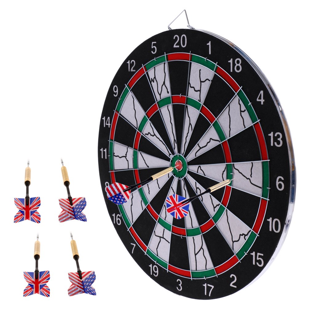 CLUB BOLLYWOOD® Portable Double-Sided Dart Board Bulls-Eye Game
