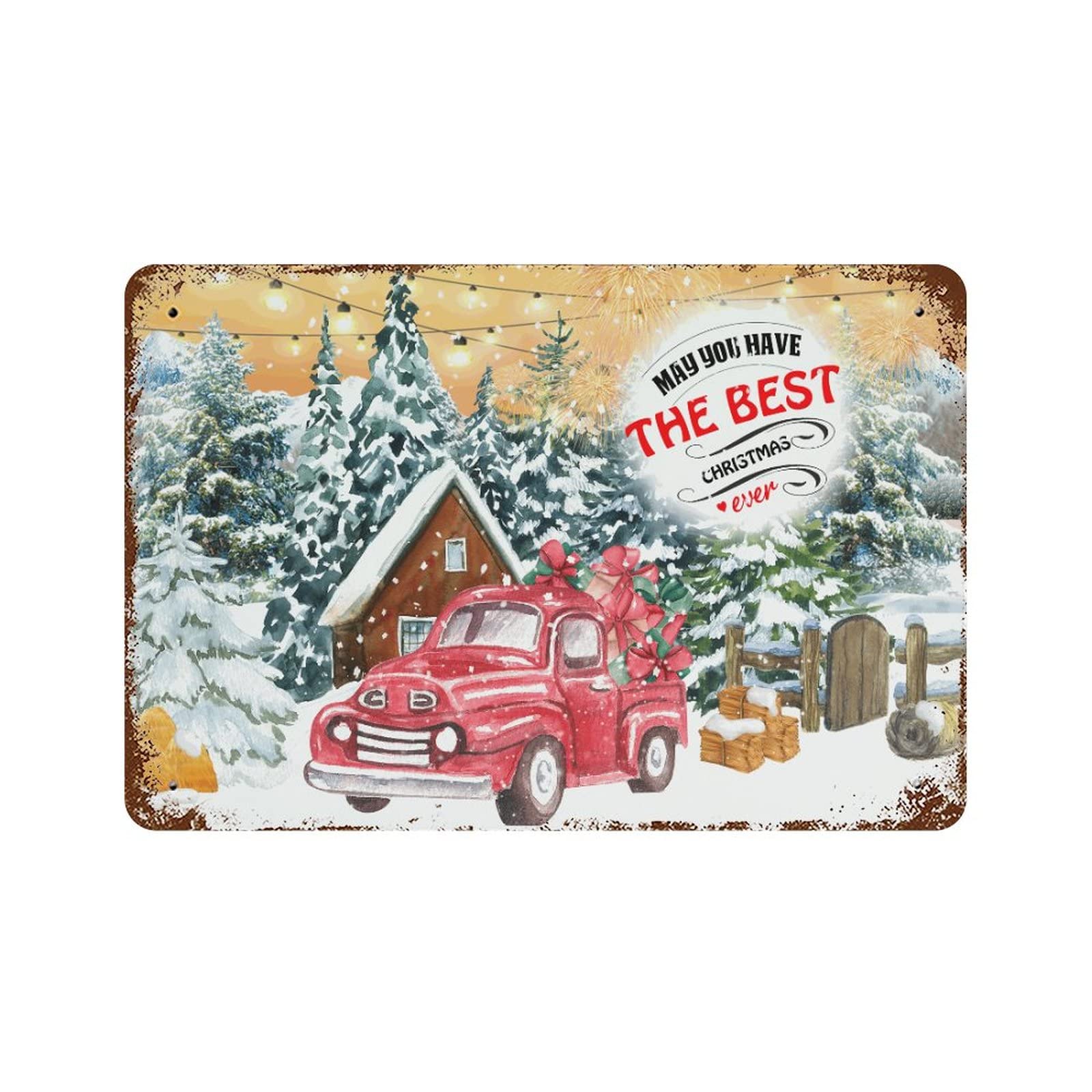 Panneau aluminium de Noël au style rétro de qualité supérieure