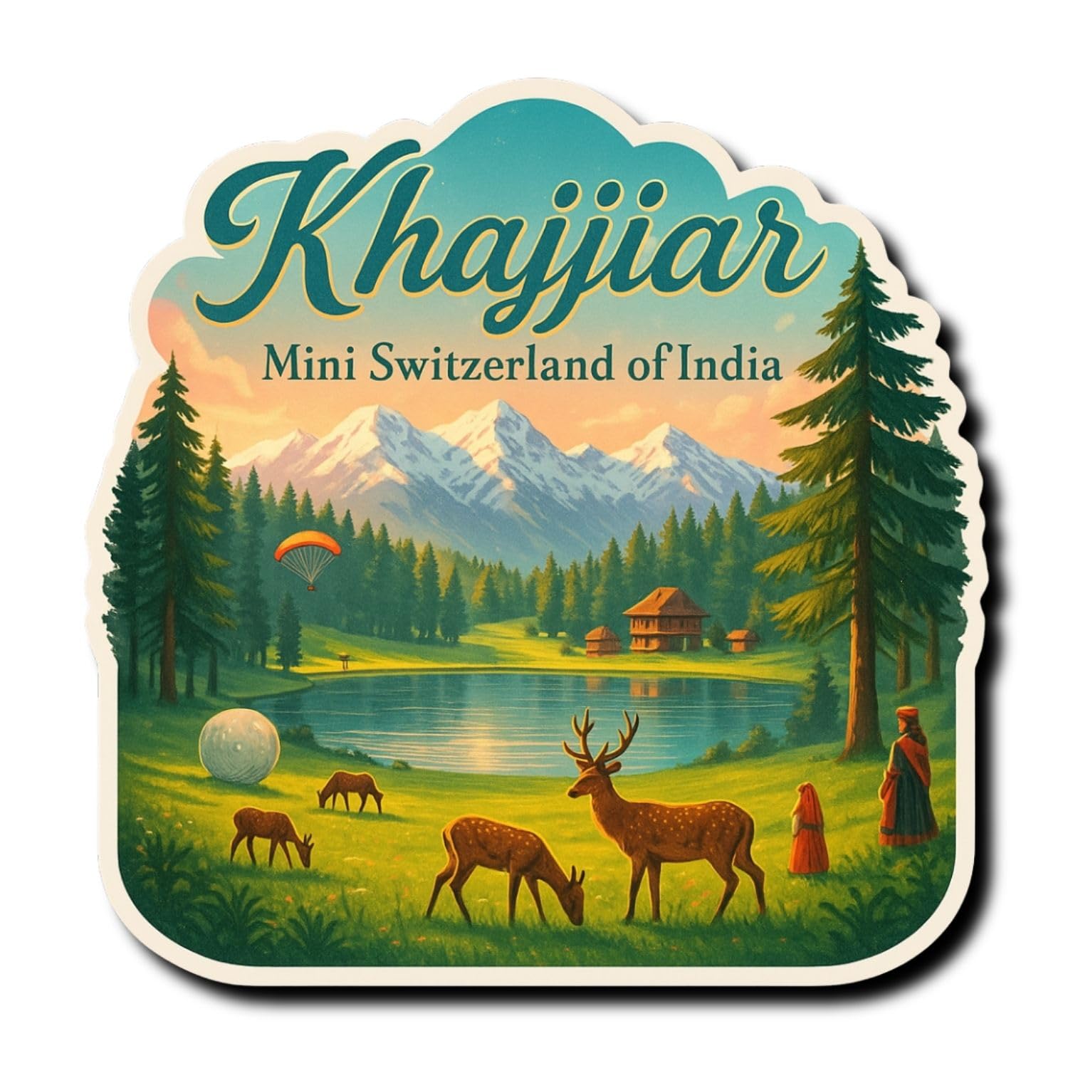Kashmir Fridge Magnet - Stunning India Art -10 Kashmir Fridge Magnet - Stunning India Art -10