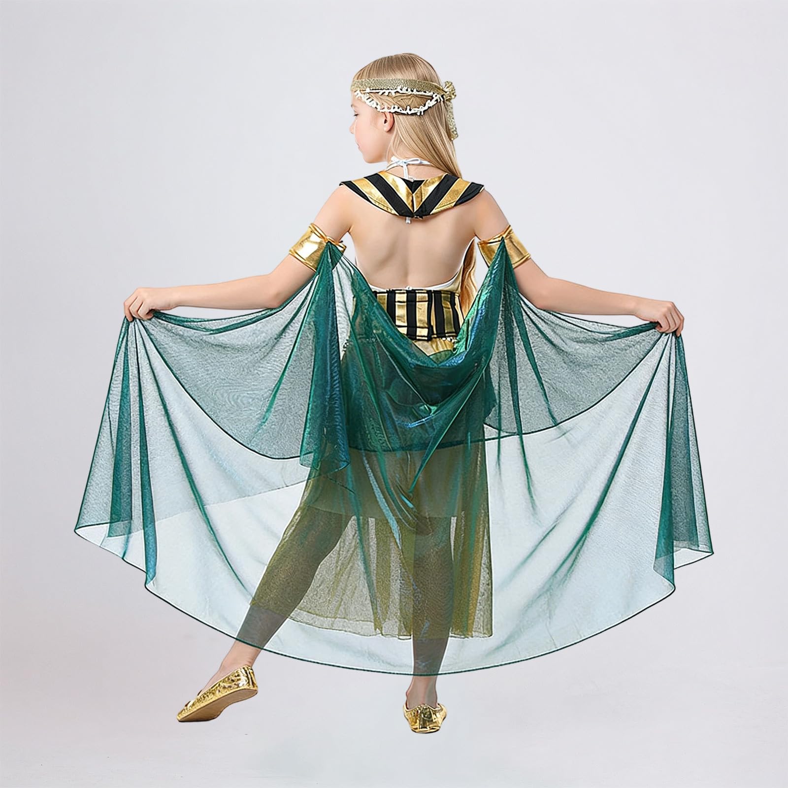 Generico Costume Carnevale Bambino Abito da Faraone Egizio per Spettacolo Travestimento Infantile Regale
