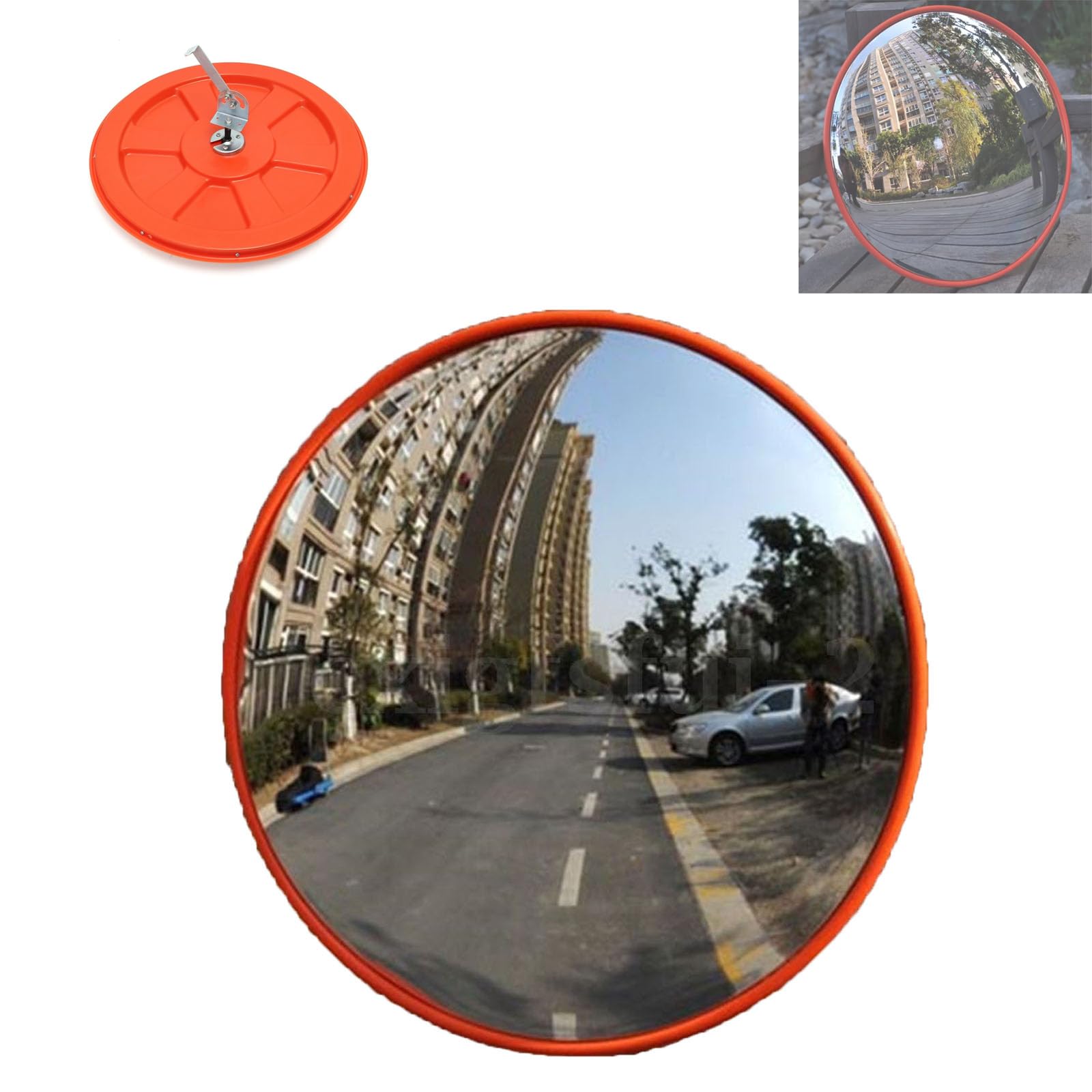 Specchio convesso da 60 cm, convesso rotondo per montaggio a parete, elimina l'angolo morto, ideale per la sicurezza stradale, supermercato