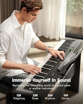 Donner DEP-16A Beginner Digital Piano 88 Key Full Size Weighted Keyboard, Portable Electric Piano with 3-Pedal Unit