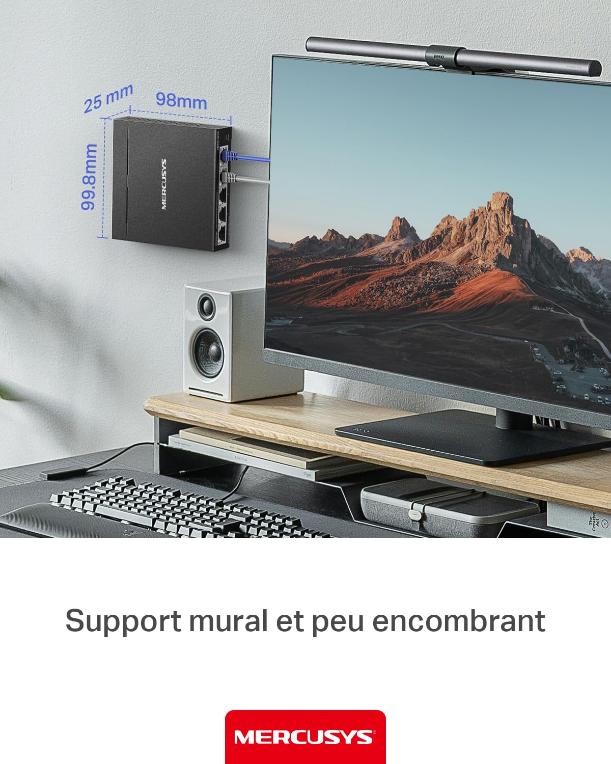 Mercusys MS105GS-M2 Switch 2.5 Gigabit 5 Ports 2.5Gbps, Ethernet, RJ45, Metal Case, Plug and Play, 2.5G NAS, 2.5G Server, Gaming Computer, 4K Video