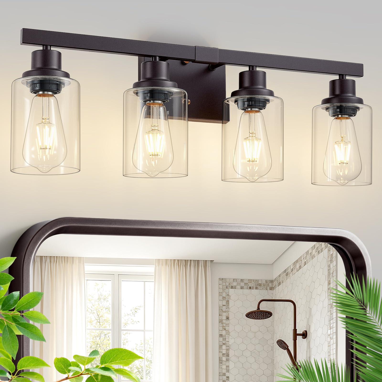 Black Vanity Lights - 8 Light Bathroom Fixture -11