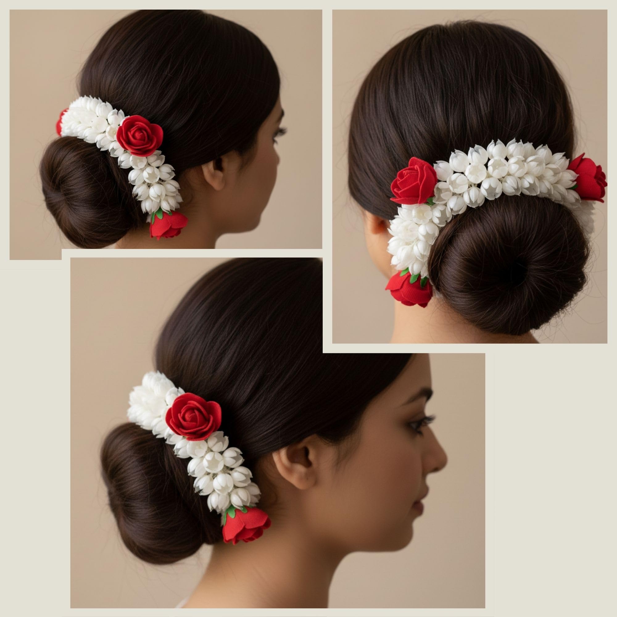 Wedding Gajra, Scrunchie Gajra Bracelet, Hand Gajra, Indian Wedding Floral Jewelry Gajra, Mogra Gajra, Elastic Gajra Pack of 2 in Jute Bag - UK