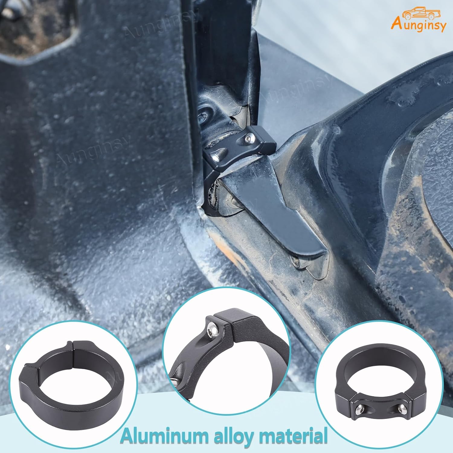 Aunginsy Car Tailgate Anti-Theft Lock Compatible with Toyota Tundra 2007-2021, Aluminum Rear Trunk Right Side Tailgate Security Device Truck Bed Tail Gate Lock Protector Exterior Accessories, Black