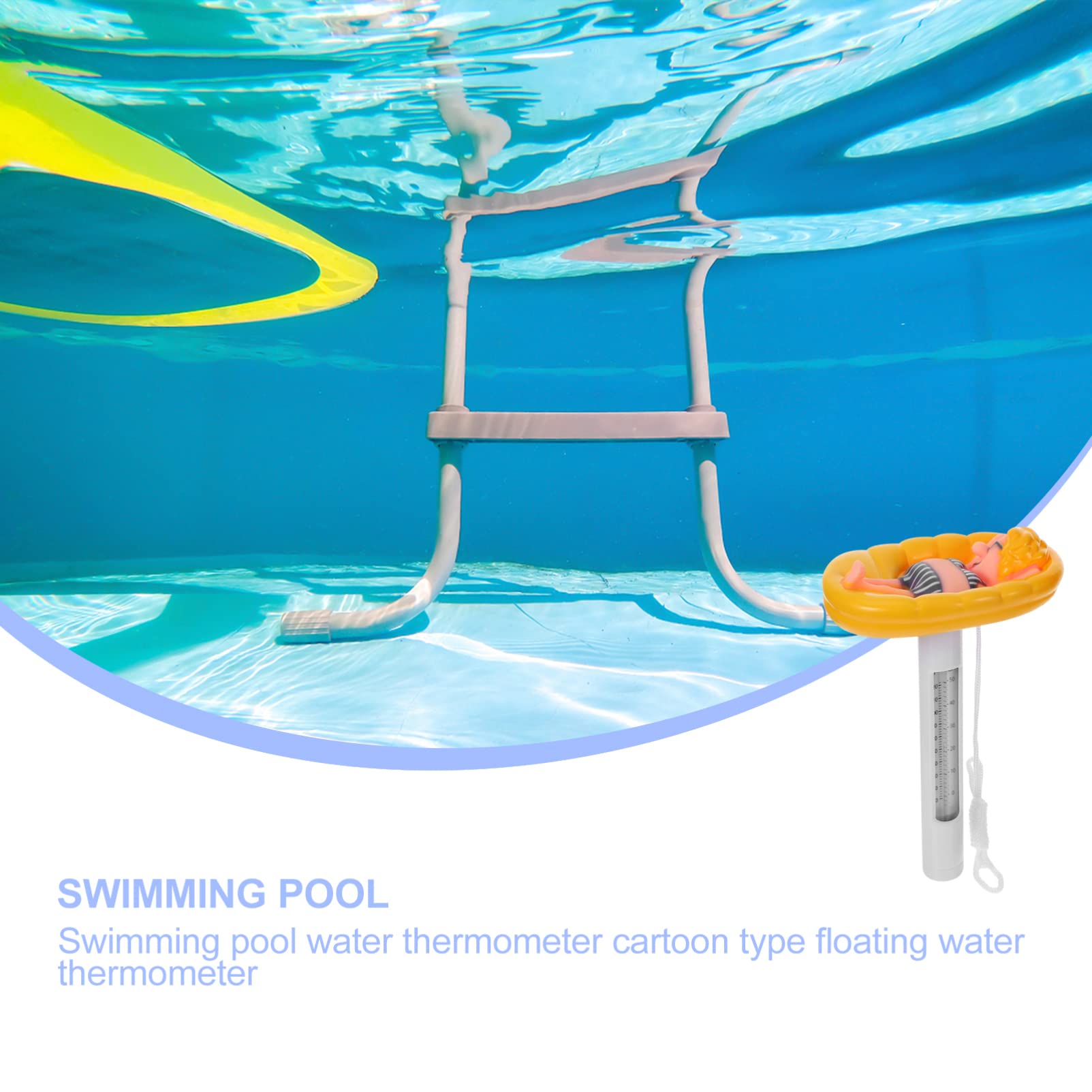Kisangel 2 Pezzi Termometro Galleggiante per Piscina e Misuratore Temperatura con Display Fahrenheit Pratico e Resistente Include per Facile Bagnarsi
