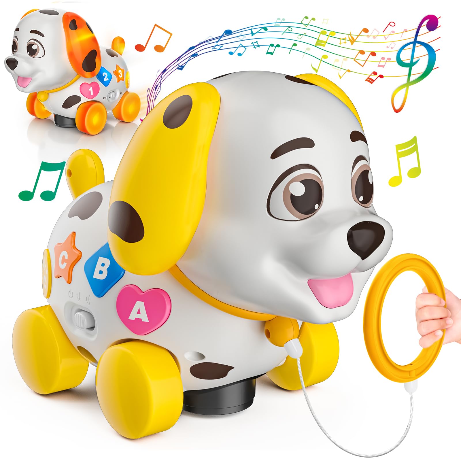 Photo 1 of Musical Puppy Toys for 1 Year Old Girl Boy Gift, Crawling and Walking Baby Toy 6-9-12-18 Month, Birthday Gift for 1 Year Old Girl Boy, Bilingual Present for 7 8 10 Month Infant (Yellow)