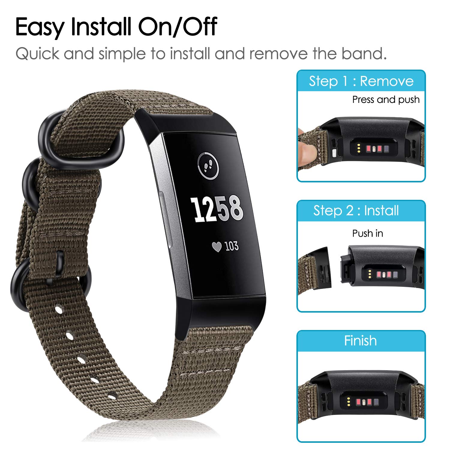 Compatible Avec Les Bracelets En Cuir Véritable Fitbit-Charge-5 Avec Boucle Ardillon, Bracelet