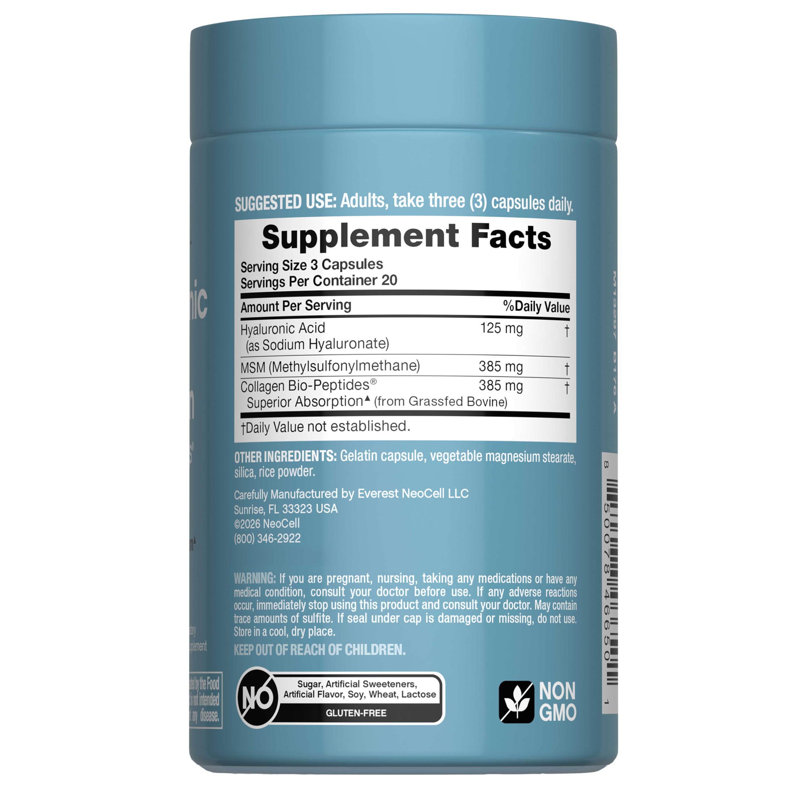 NeoCell Hyaluronic Acid Capsules | 60 Count — Amazon image 2
