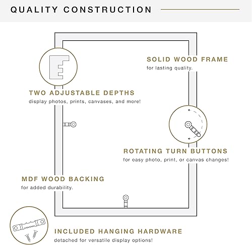 Miniatura 6 de MCS Gallery - Marco de madera para lienzo, tableros de arte, fotos y más, negro, 24 x 36 pulgadas