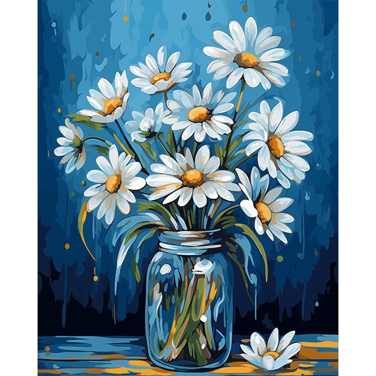 EIBEILI Diamond Painting Kits for Adults, Daisy in The Vase 5D Diamond Art Kits for Beginner DIY Full Drill Diamond Dots Crystal Craft Kits for Home Wall Decor Gifts 11.8x15.7 inch