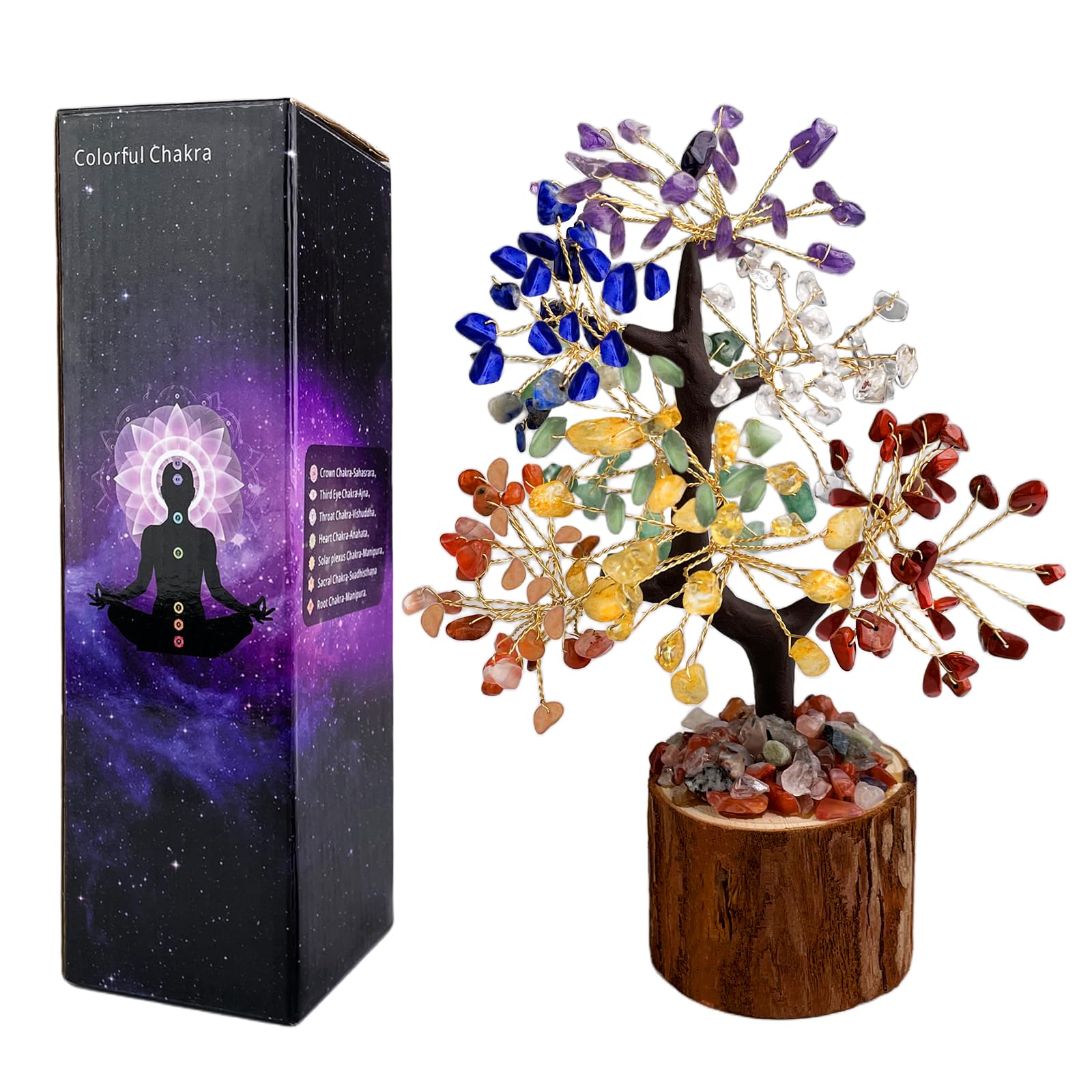 Árbol de la Vida de Cristal, árbol de Decoración de Cristal, Árbol De 7 Chakras Regalo, Decoración Feng Shui, Accesorios De Reiki, para Chakra Reiki Regalo, Decoración del Hogar