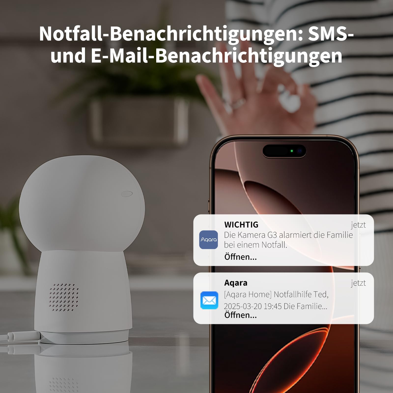 Aqara Home Security System Kit Y100-4-Stück Drahtloses Heim-Alarmsystem | Mit 2K Kamera-Hub G3, 3 Smart Sensors, Lokale Automatisierung & 24/7-Alarm, Unterstützt HomeKit, Google Home, Alexa