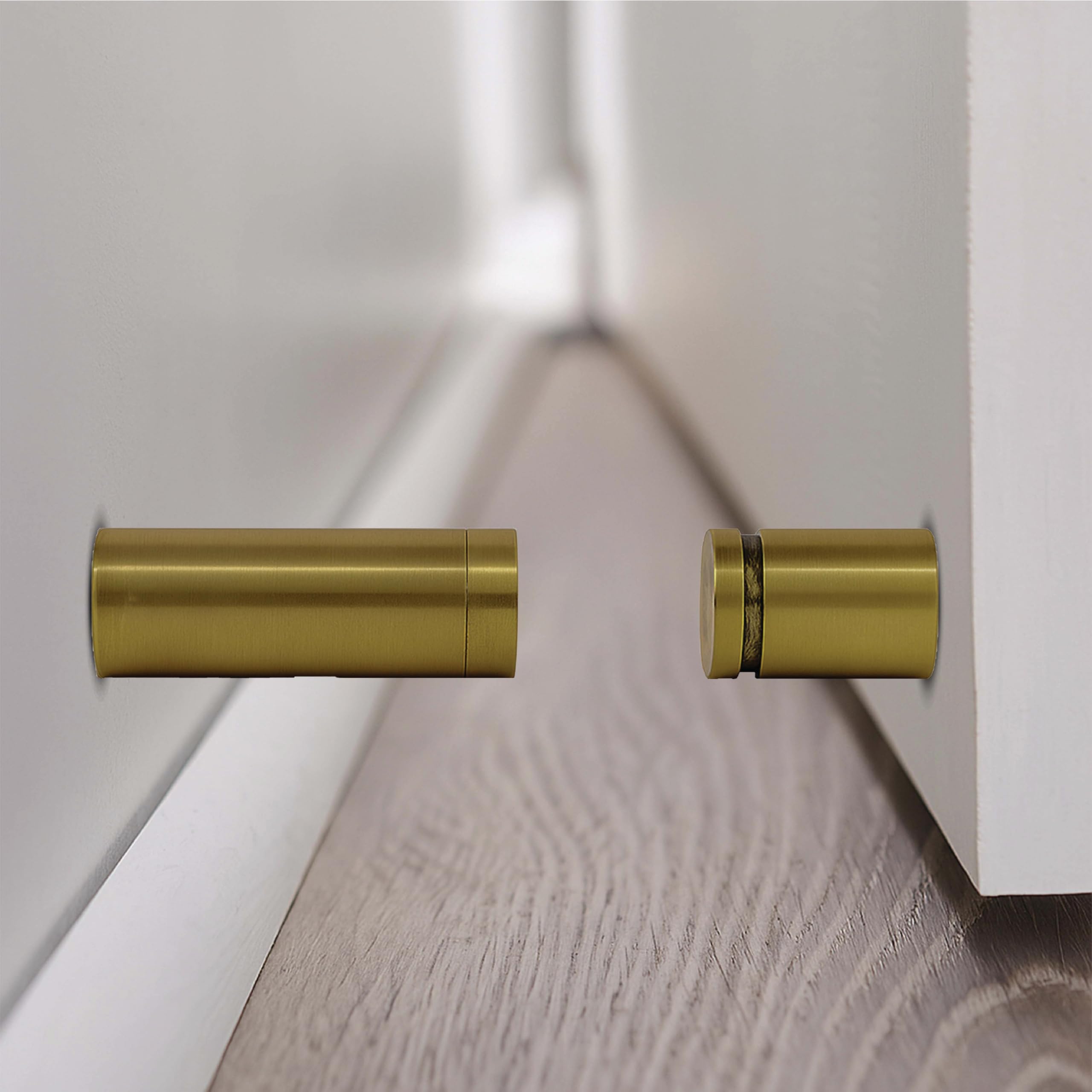FITTINGO Antique Door Stopper for Main Door/Wall Mount Magnetic Door Stopper for Home & Office/Stainless Steel Soft-Close Door Catch/4 Inch Pipe Magnet (Pack of 2)-| 3 Years Warranty |