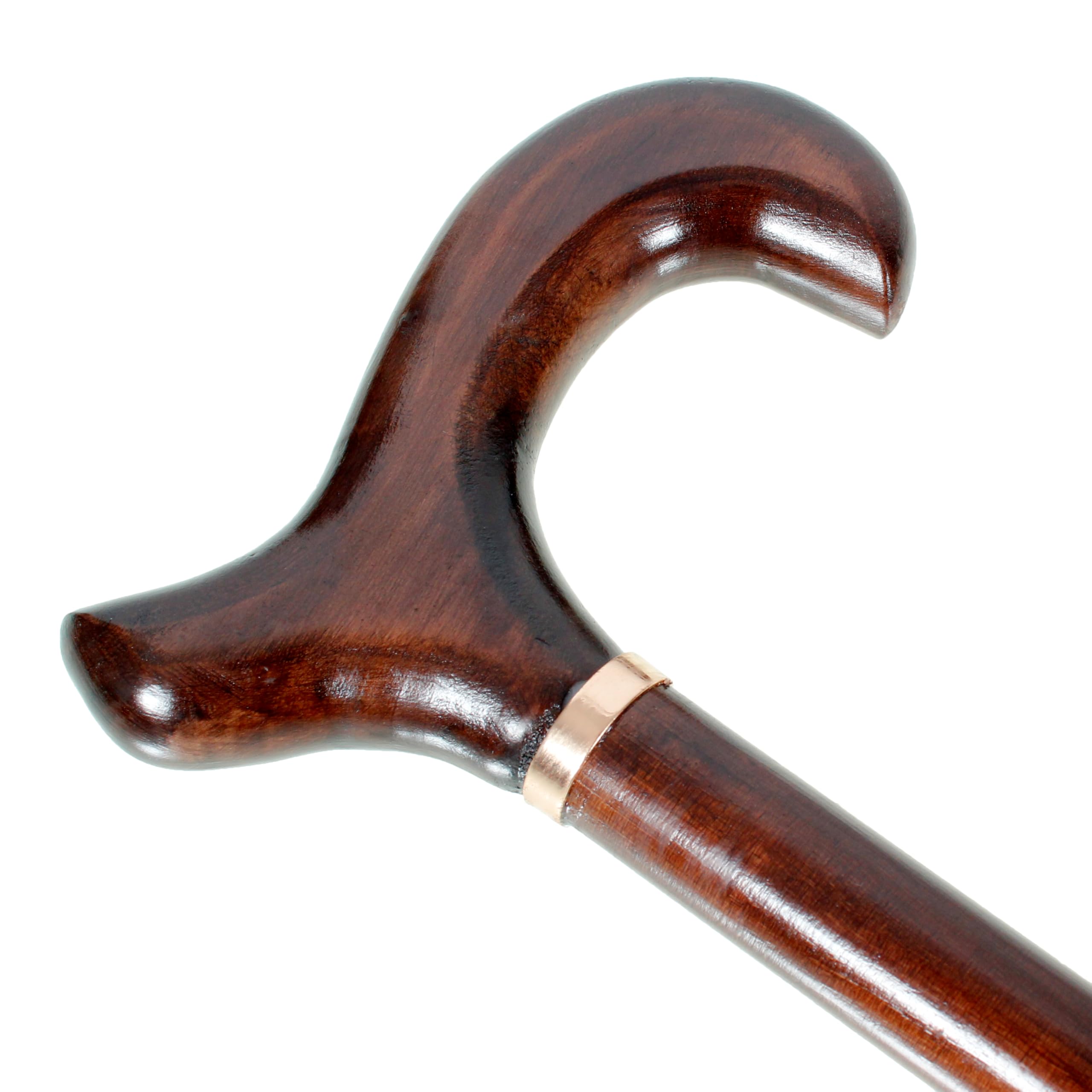 Gents Handcrafted Scorched Handle Wooden Derby Cane With Collar Walking Stick Mens Ladies - 95cm (37") (Scorched Brown)-image-19
