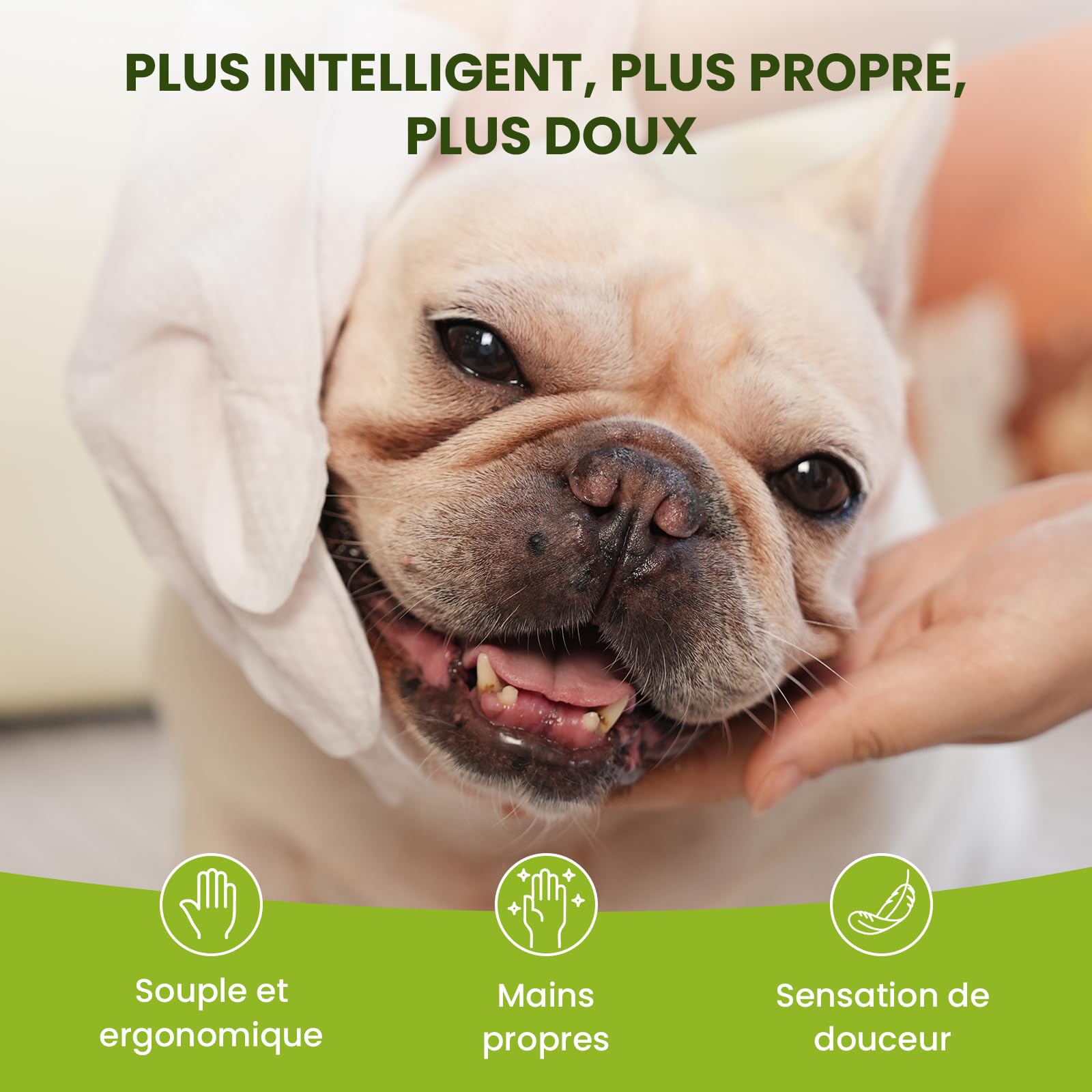 PawSono Lingettes Gant pour Chien & Chat 36pcs, Lingettes Nettoyantes Extra Larges Épaisses sans Rinçage, Lingettes Déodorantes pour Pattes, Oreilles, Yeux, Museau & Pelage, Toilettage Animaux