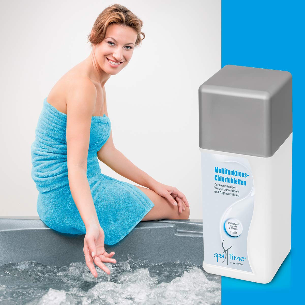 SpaTime by BAYROL Multifunktions-Chlortabletten - Mini Chlortabletten für Whirlpool 20g Multitabs - Sorgen für kristallklares Wasser - Reinigung, Desinfektionsmittel für Whirlpool