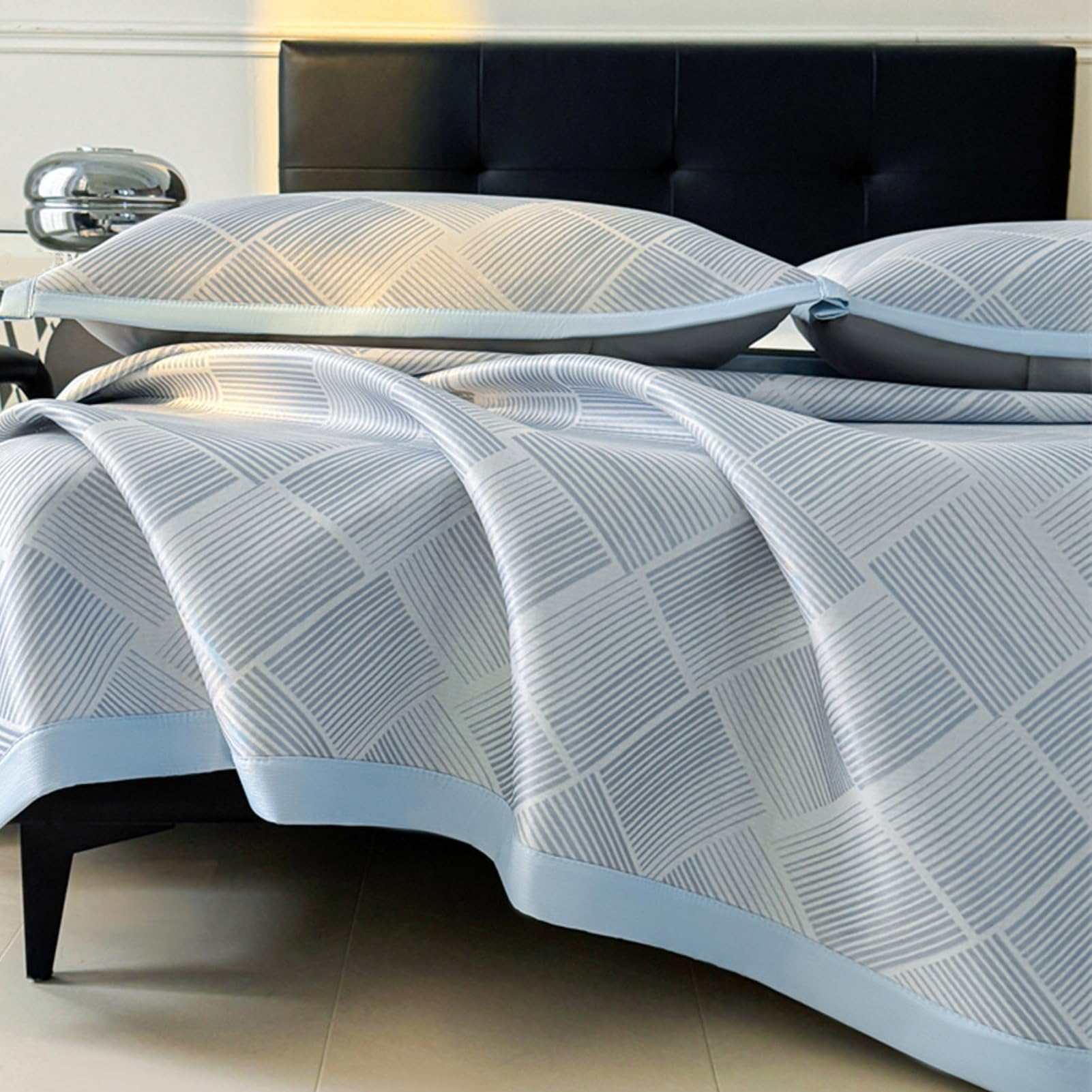 AVSMGP ,B,180×200cm (70.9×78.7"), Cooling Sleeping Pad Sheet with Pillowcases, Summer Sleeping Mat Cool Pad Cooling Bed- Quick Cooling Topper Mattress for Home School Dormitory Hot Sleeper