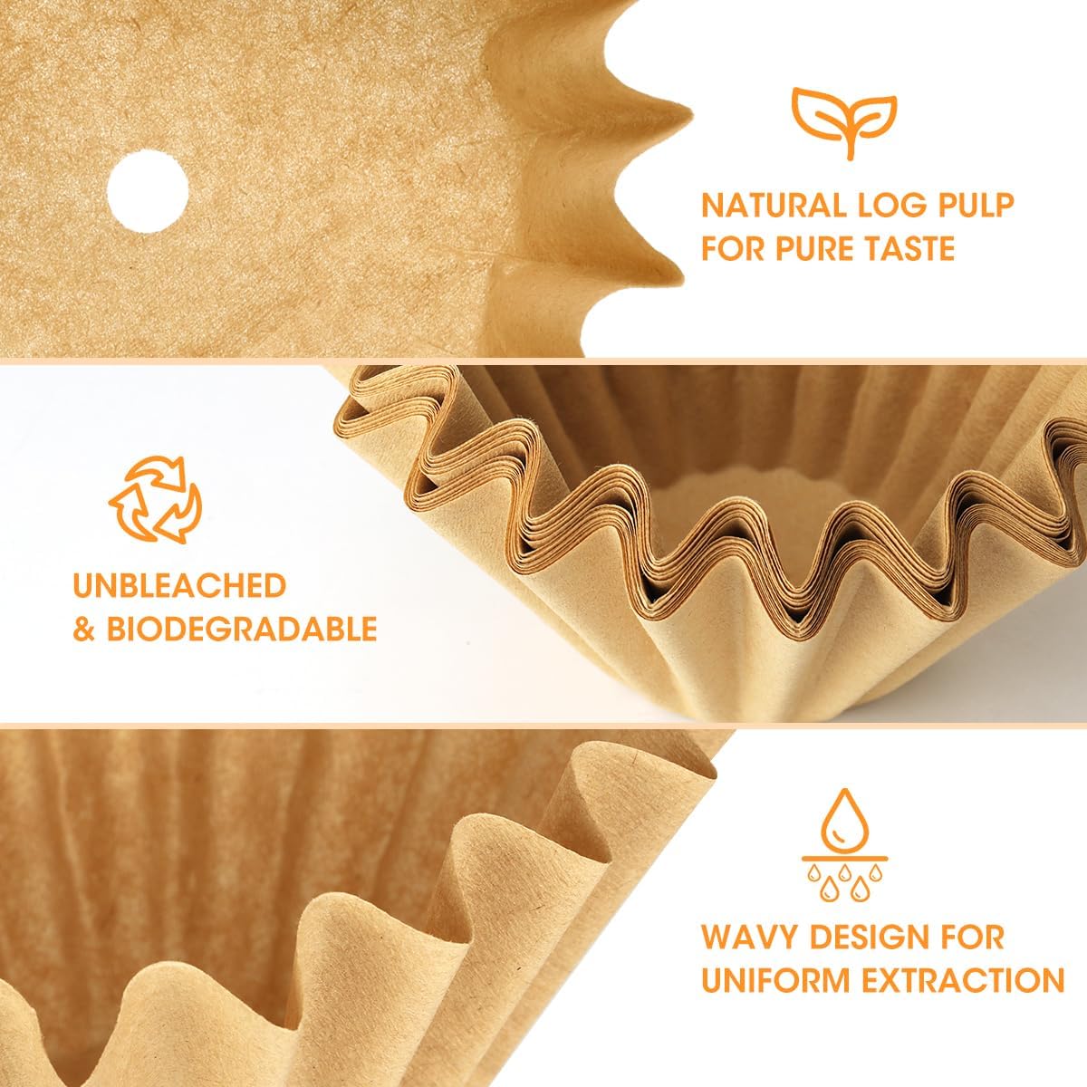 Aieve 200 Pcs Percolator Coffee Filters Compatible with Farberware Coffee Percolator, Unbleached Coffee Filter Paper with Pre-punched Hole for Farberware 4-8 Cup, Coletti 6-9 Cup, Elite Gourmet 6 Cup
