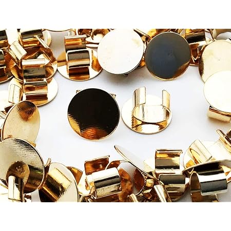 Amazon セッティング 台座 10mm ゴールド Kc金 40個 留め具 留め金具付き ヘアゴム ブレスレット パーツ アクセサリー 金具 ファイニエ Ap07 アクセサリーパーツ 通販