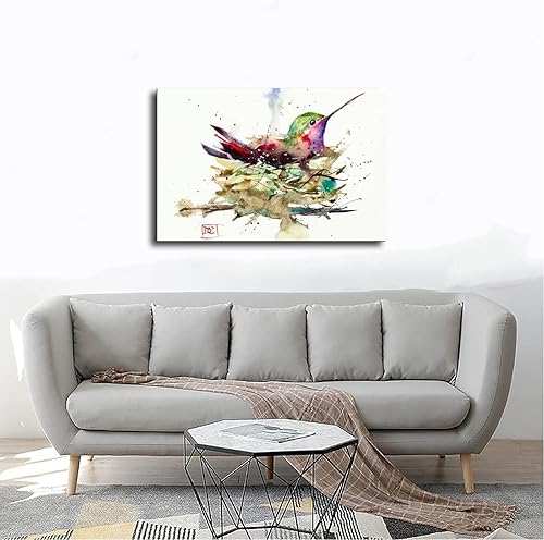 Miniatura 4 de Póster artístico de Dean Crouser 8 impresiones artísticas de colibrí, acuarela sobre lienzo, póster de decoración de pared, pinturas para sala