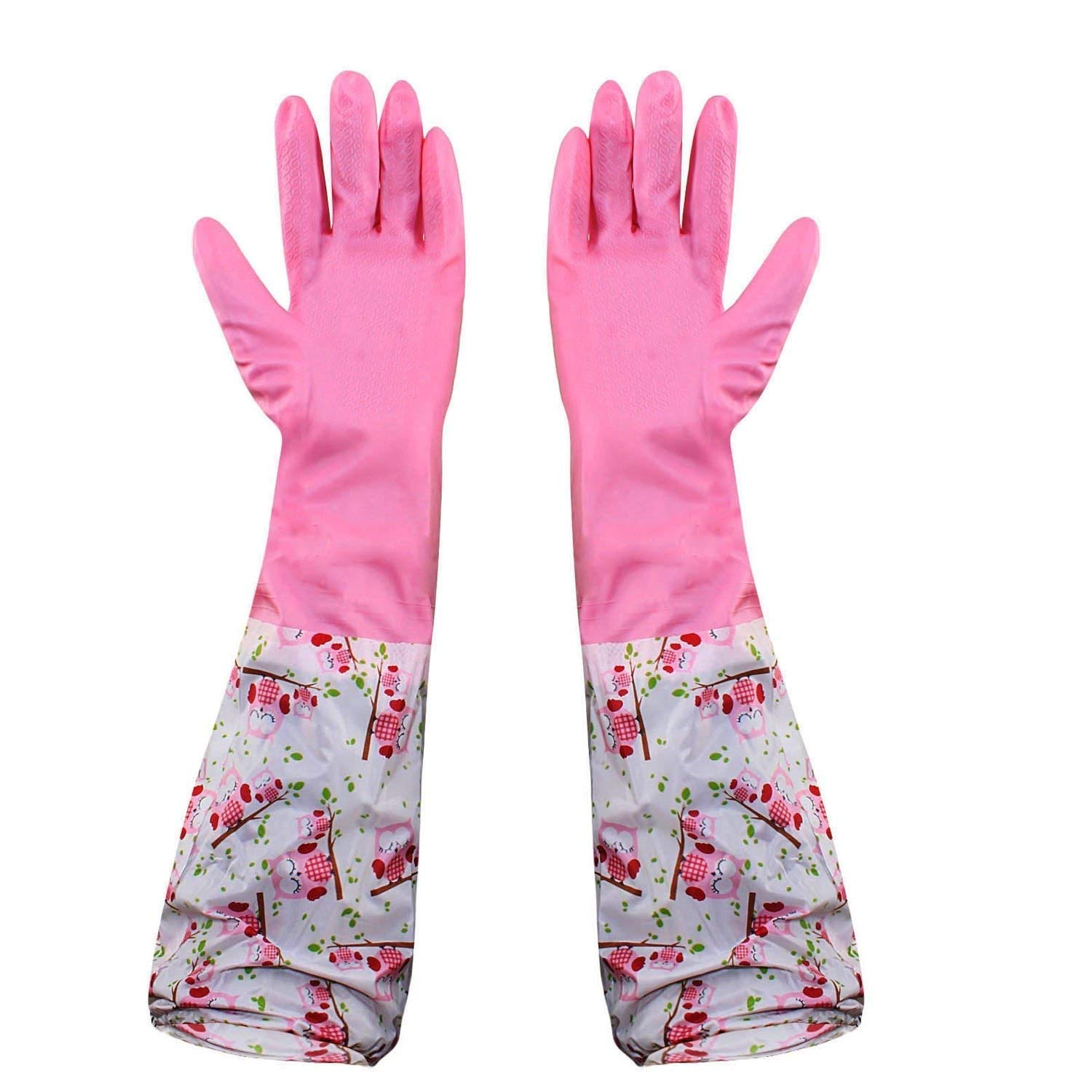 Sonsole Waterproof PVC Made Reusable Free Size Hand Gloves for Kitchen (1 Pair)